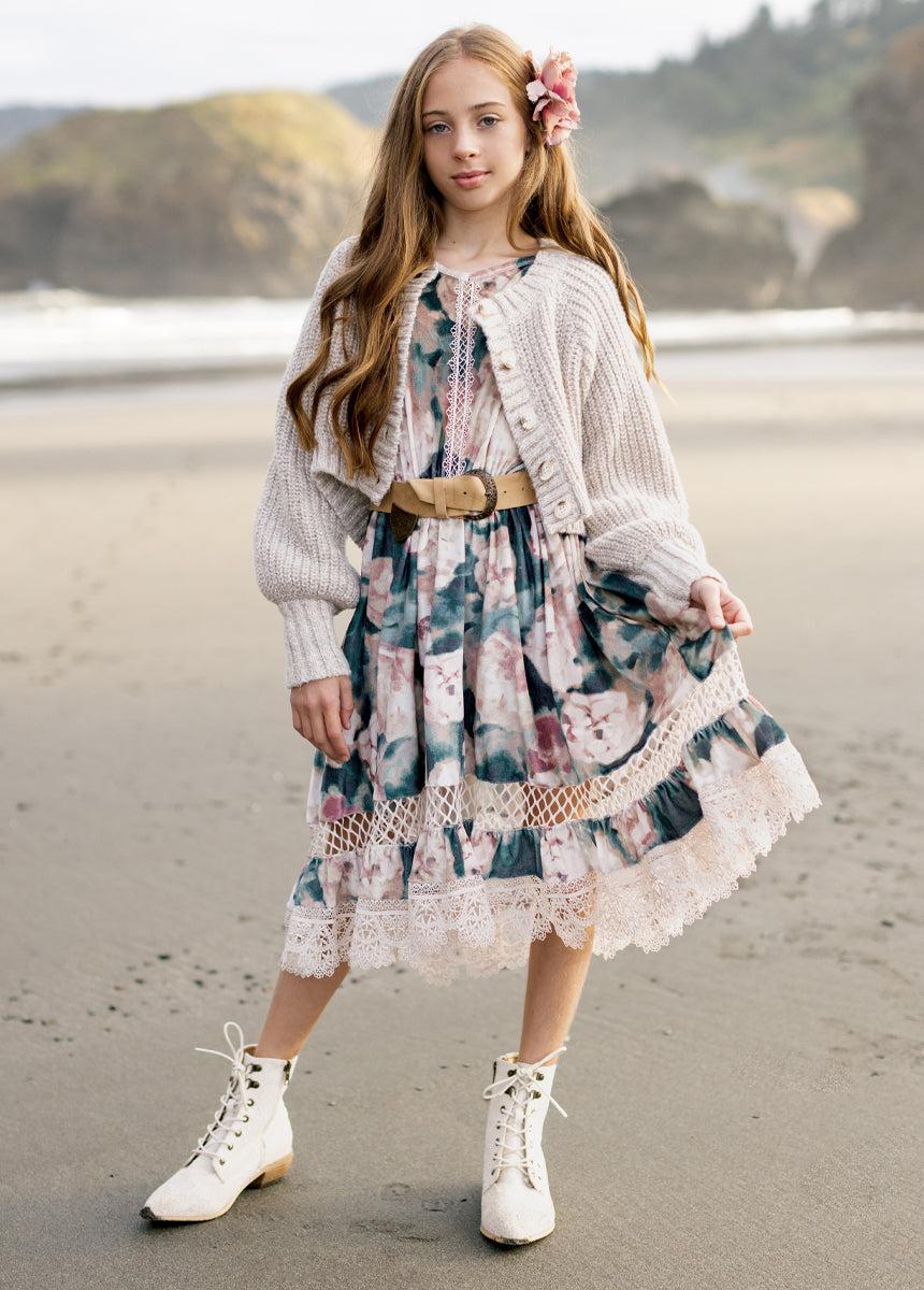 Arella Dress in Cool Watercolor Girls Product Image