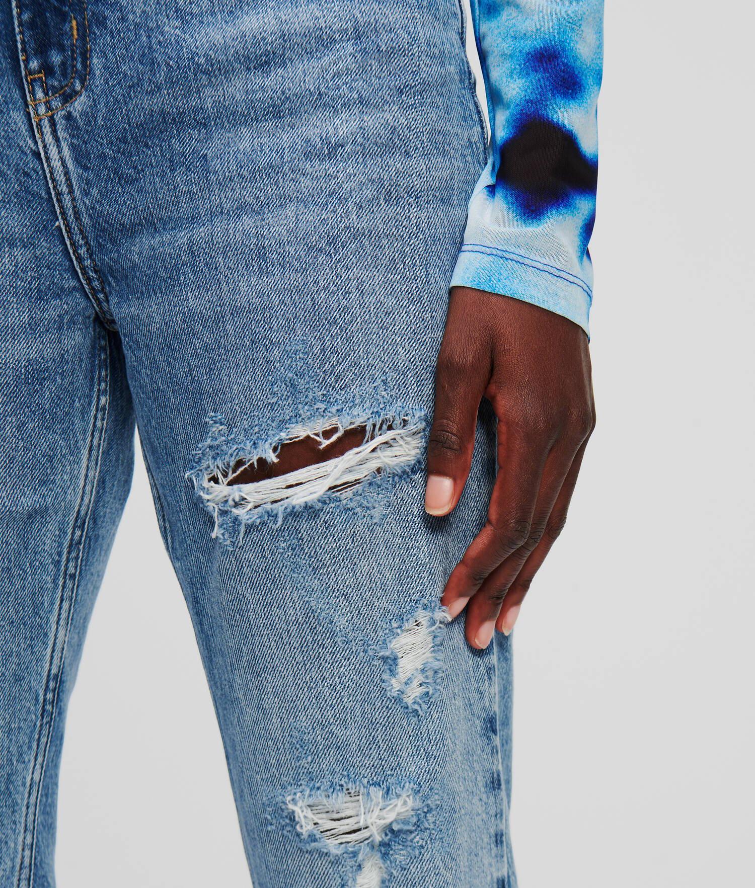 KLJ DISTRESSED HIGH-RISE STRAIGHT JEANS Product Image