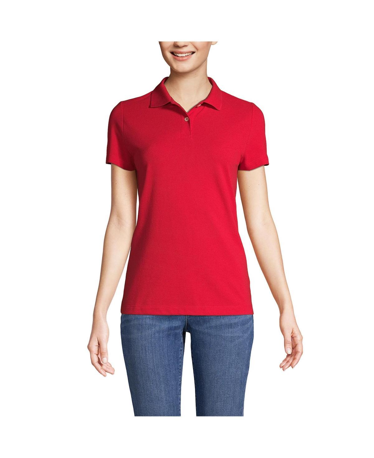 Women's Lands' End Short Sleeve Basic Mesh Polo Shirt, Size: XL, Vibrant Green Product Image