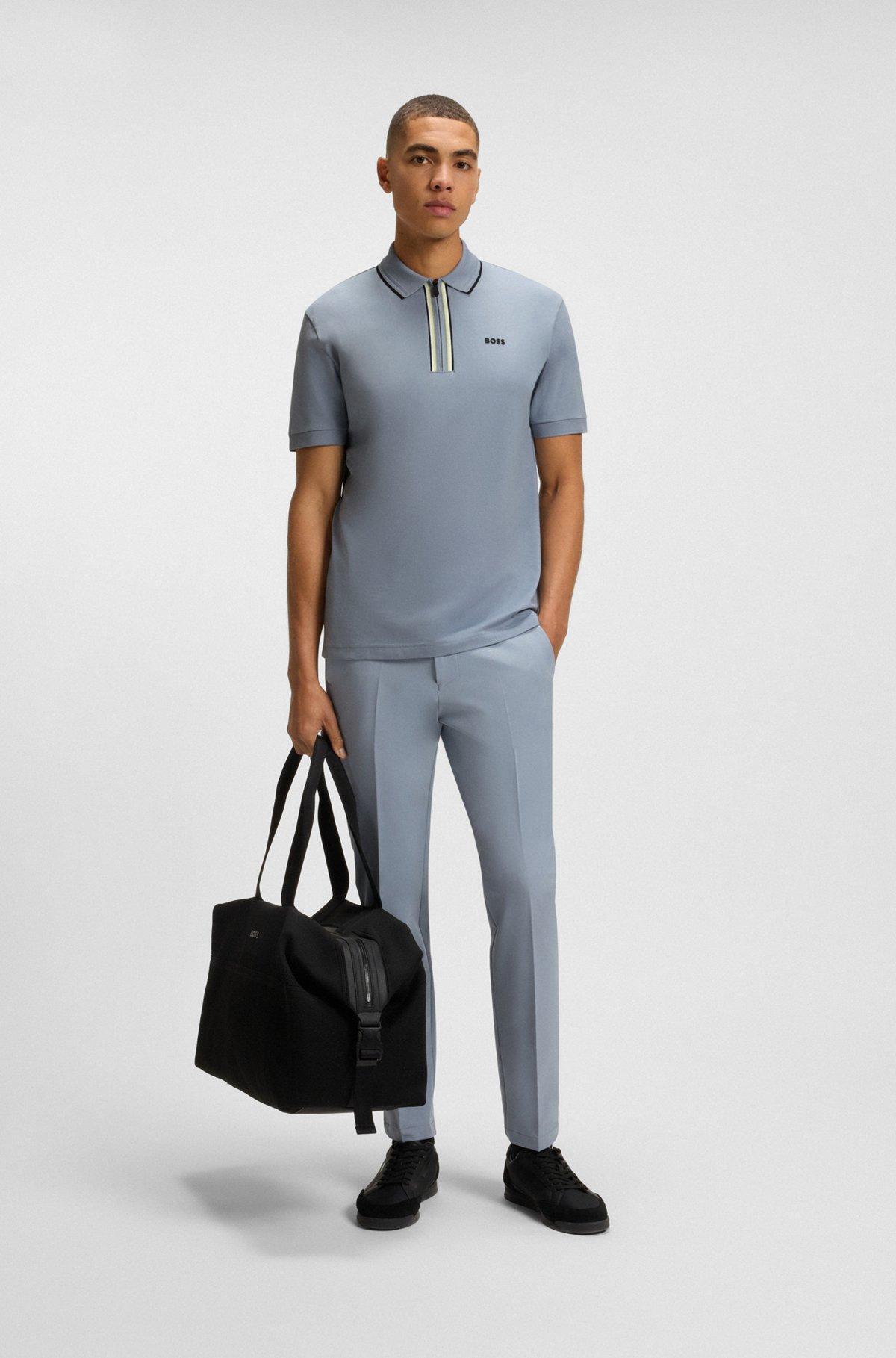 BOSS - Slim-fit polo shirt in quick-dry stretch cotton - Dark Grey Product Image