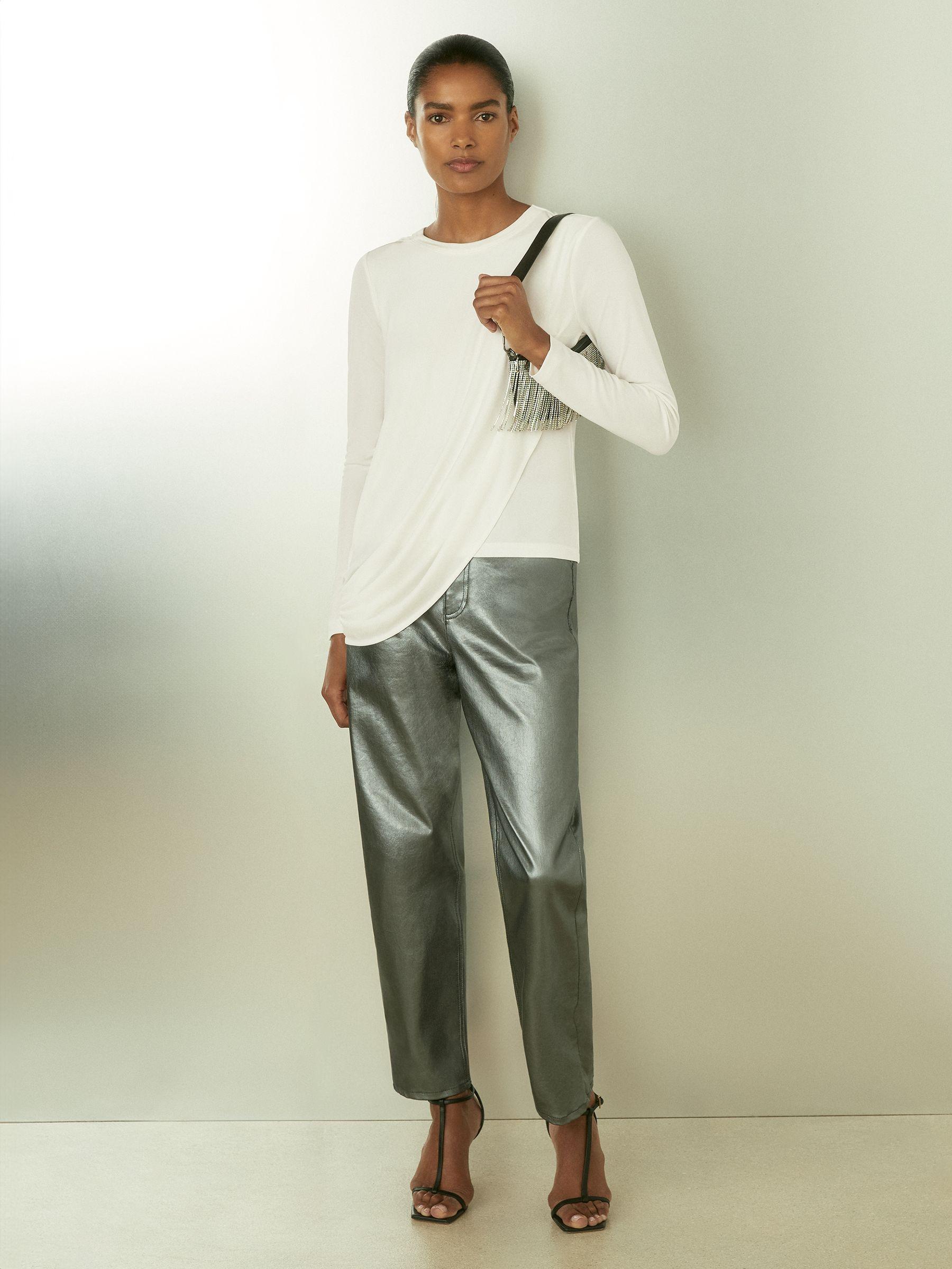 Draped-Jersey Top in Ivory Product Image