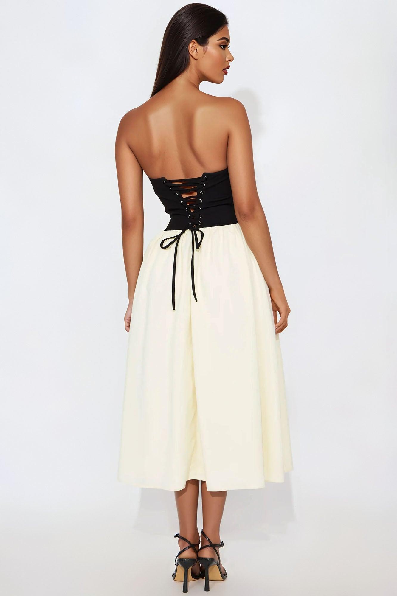 Gigi Strapless Midi Dress - Black/combo Product Image