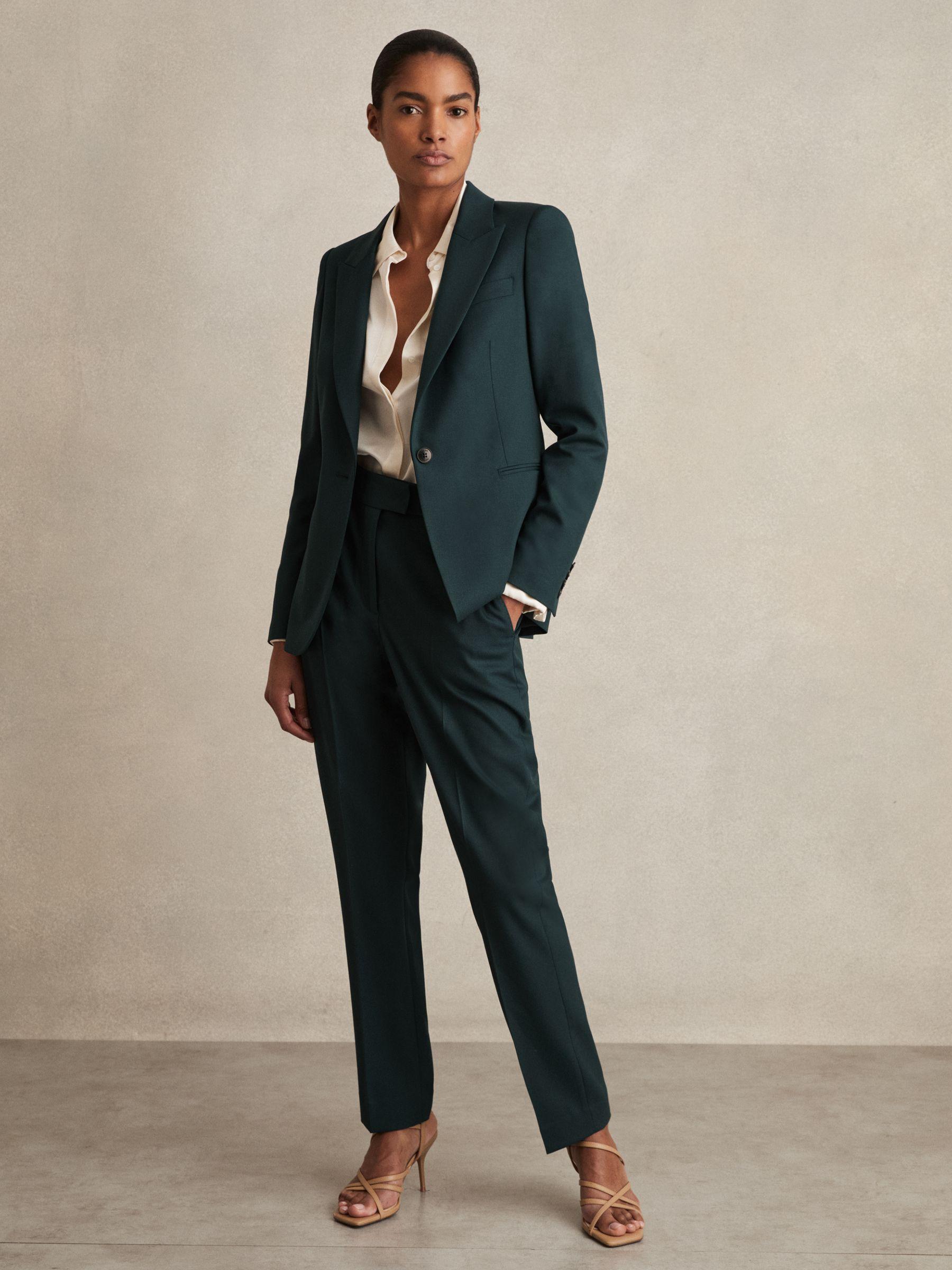 Wool-Blend Slim-Fit Suit Trousers in Green Product Image
