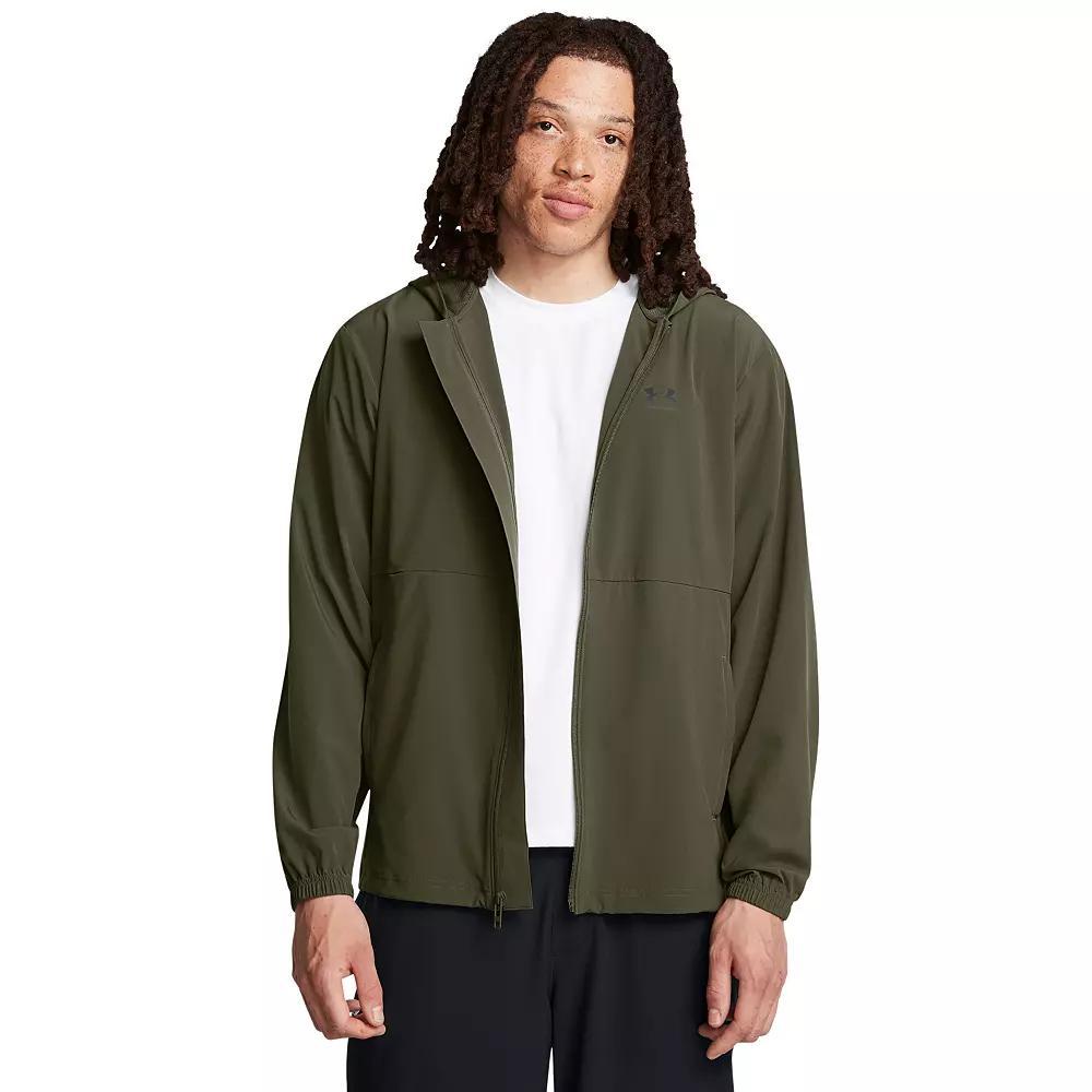 Men's Under Armour Vibe Woven Hooded Windbreaker Jacket, Size: XXL, Marine Od Green Product Image