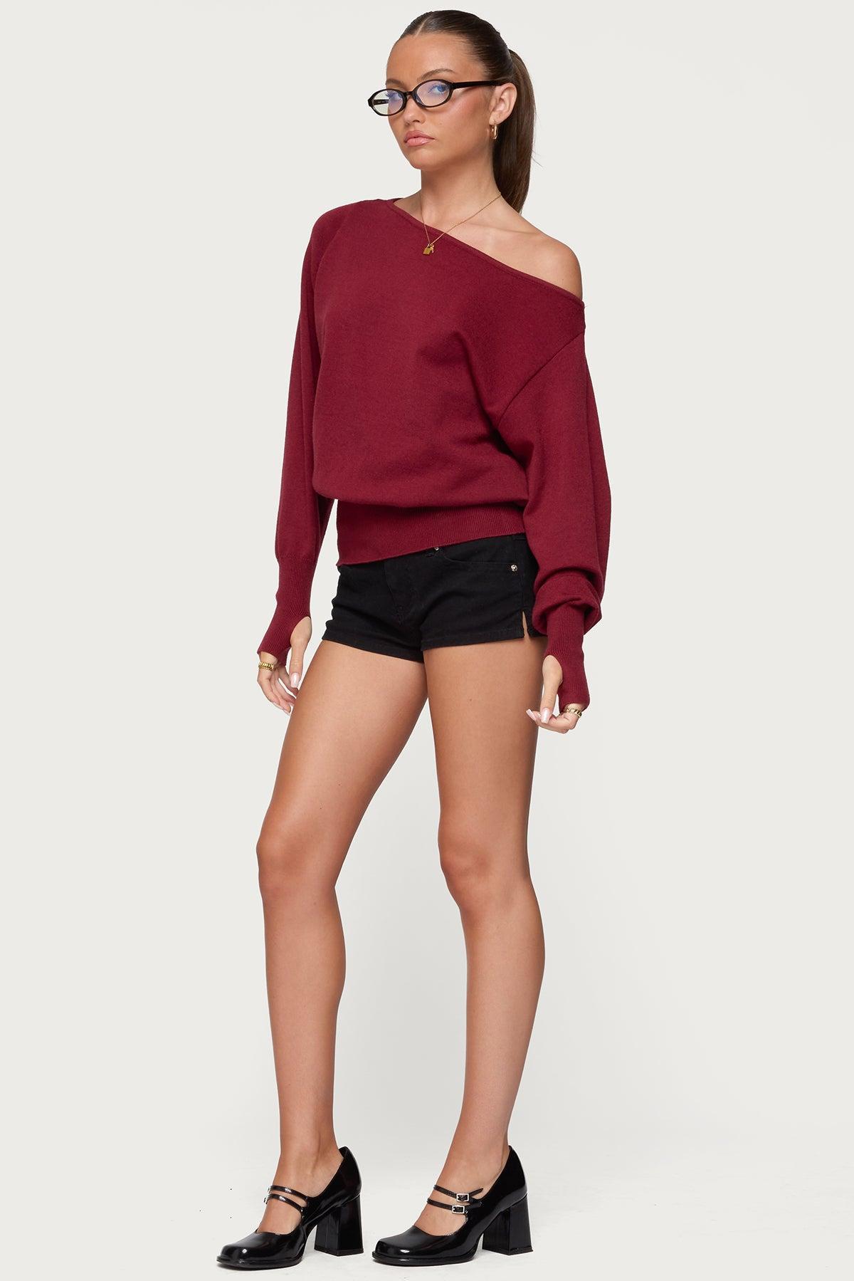 Off Shoulder Oversized Sweater Product Image