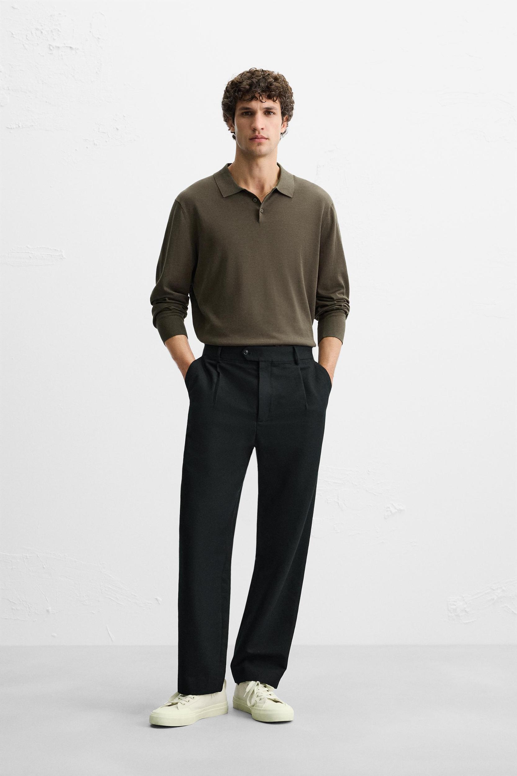 COTTON - SILK BLEND KNIT POLO Product Image