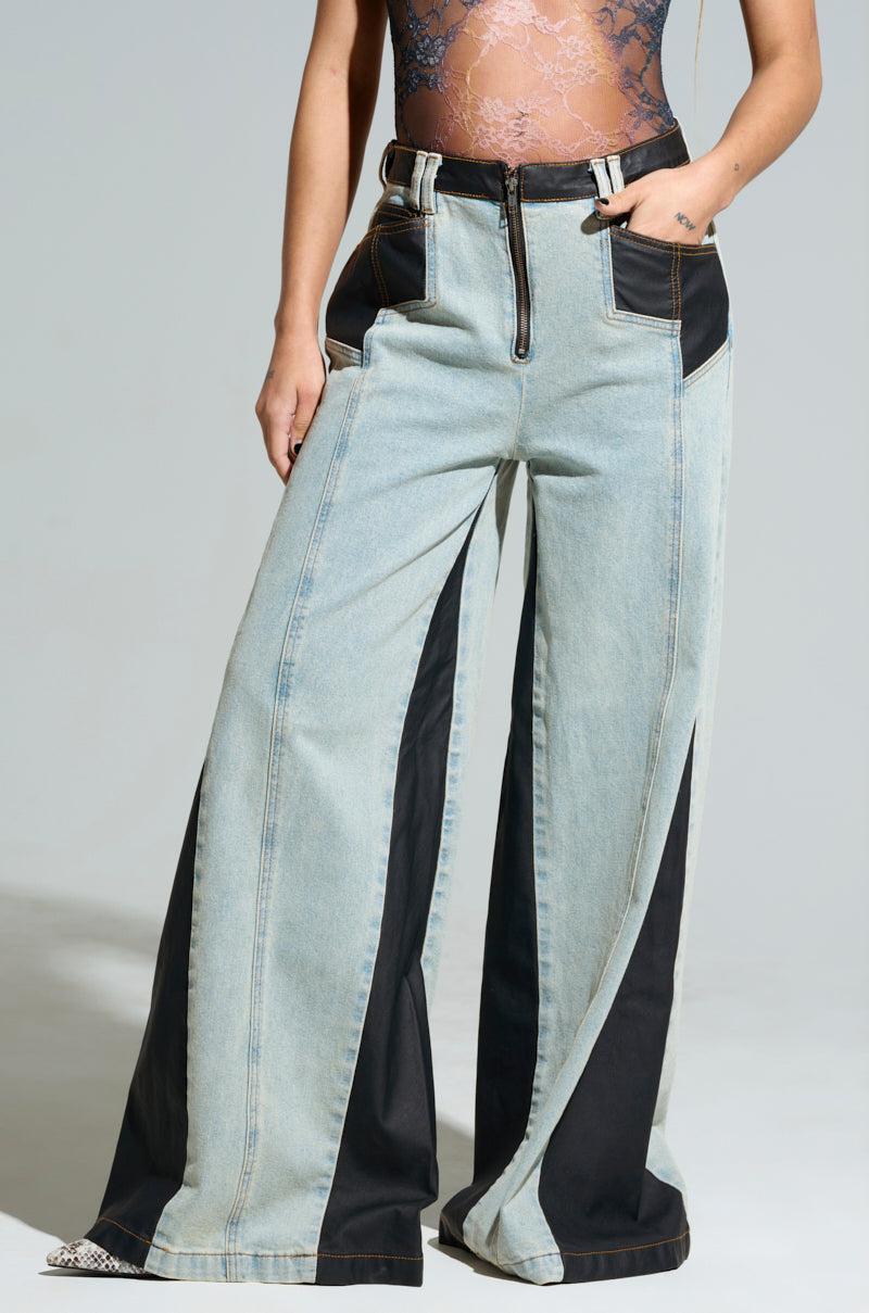 WILL COLORBLOCK WIDE LEG JEAN Product Image