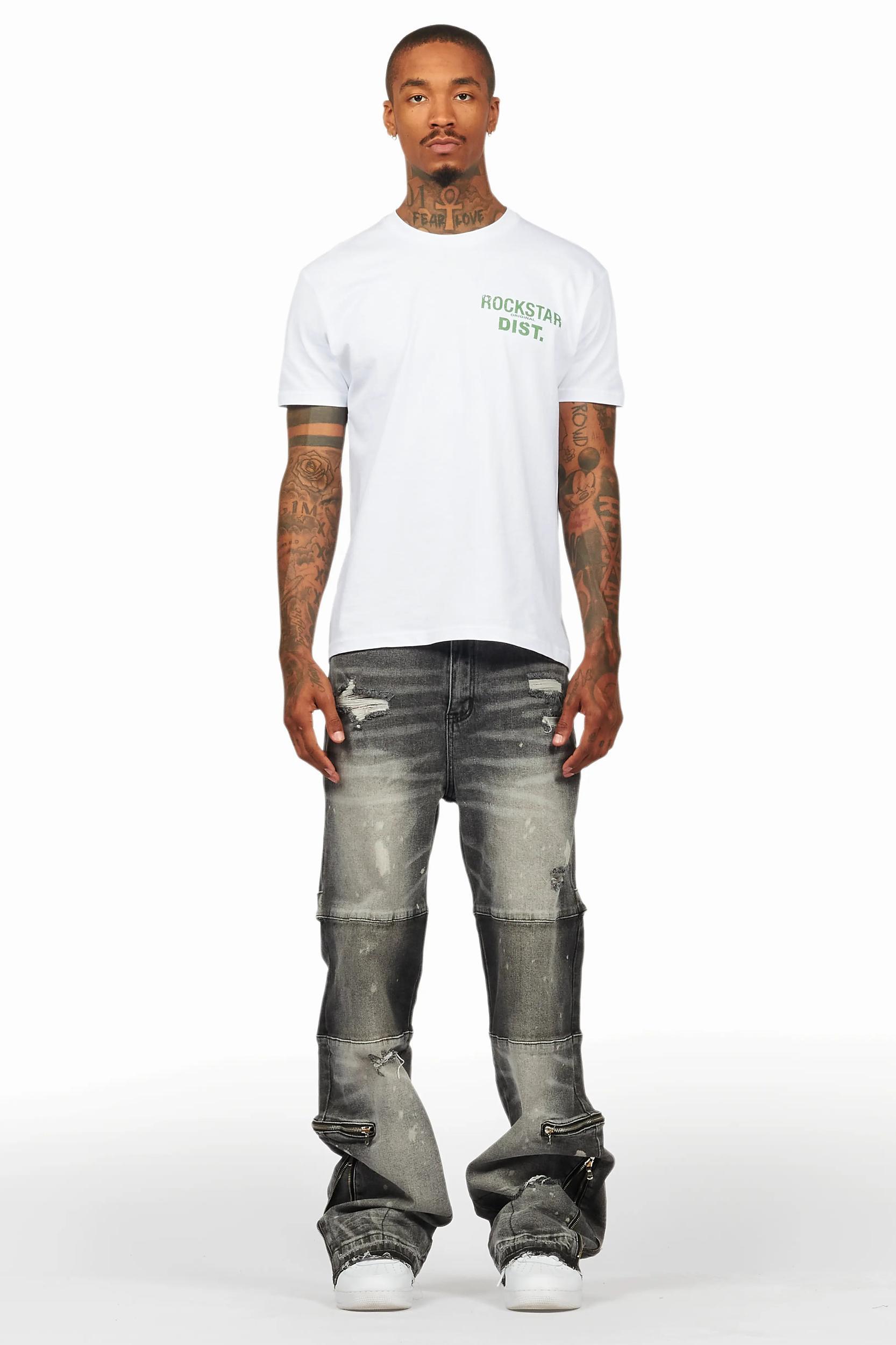 Grib Grey Bleach Baggy Jean Male Product Image