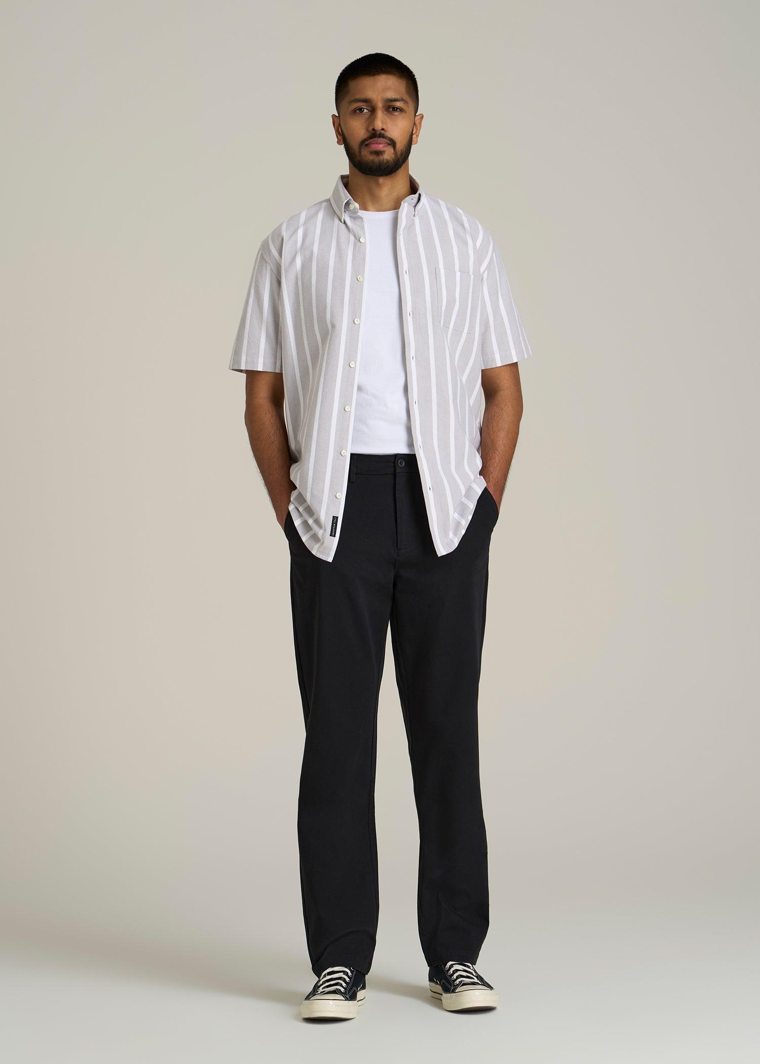 4 Way Stretch Commuter STRAIGHT Leg Chino Pants for Tall Men in Black Product Image