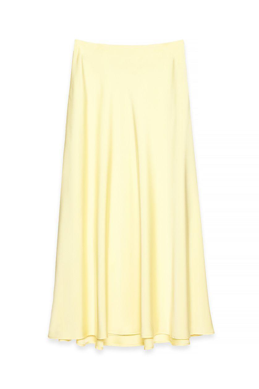 Mid Waist Maxi Satin Skirt Product Image