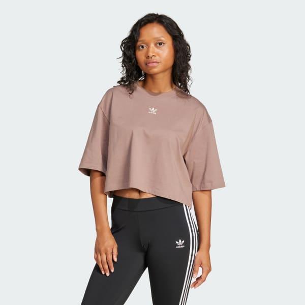 adidas Essentials Crop Tee Black 2XL Womens Product Image