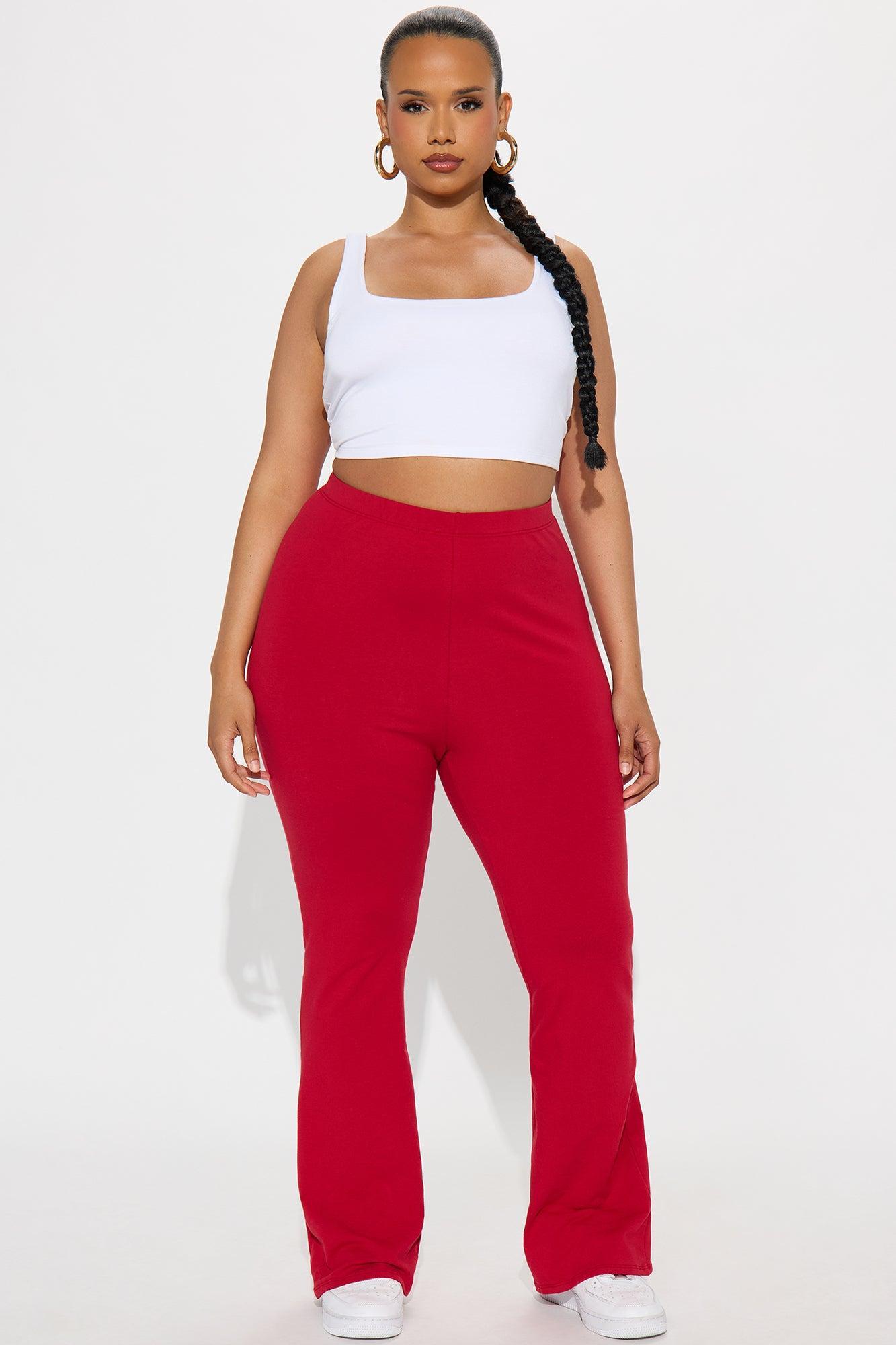 Petite Adriana Flare Pant - Red Product Image