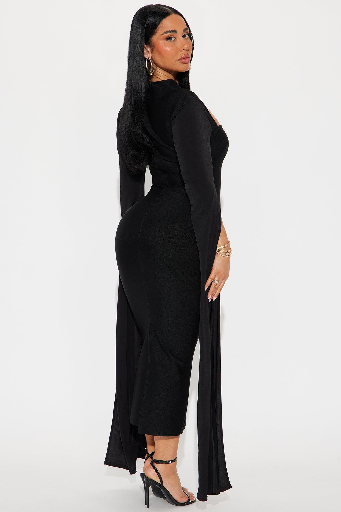 Feeling Regal Bandage Midi Dress - Black Product Image