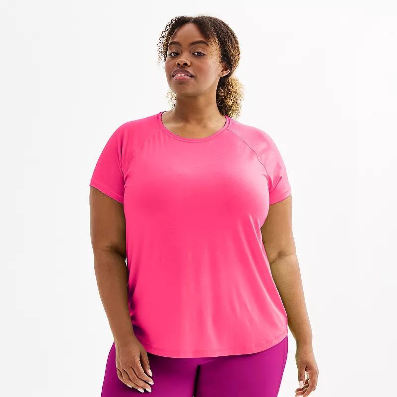 Plus Size Tek Gear® Core Raglan Tee, Women's, Size: 1XL, Solomon Product Image