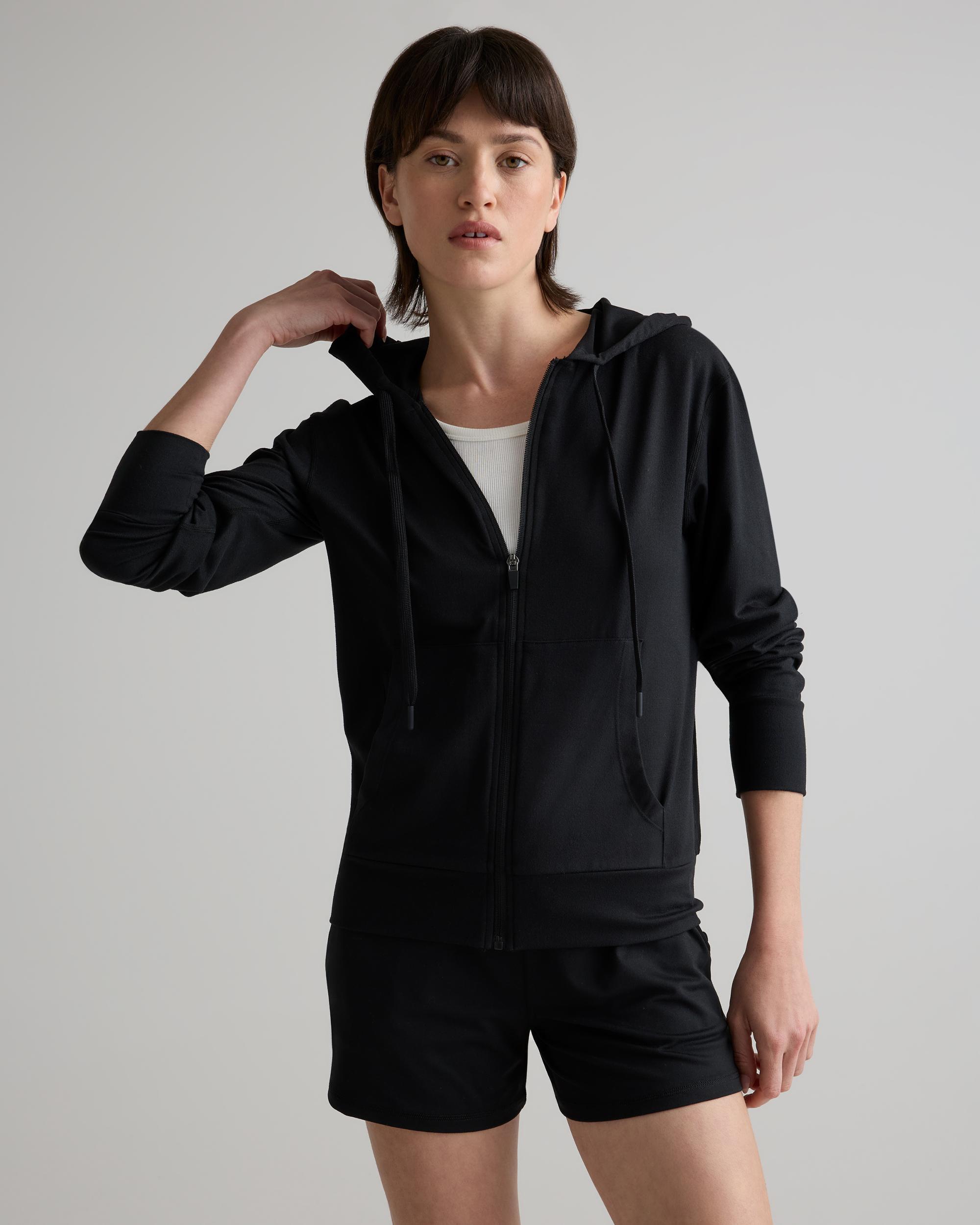 Quince | Women's Super Soft Performance Full Zip Hoodie Flowknit Activewear, Size XS, Recycled Polyester Product Image