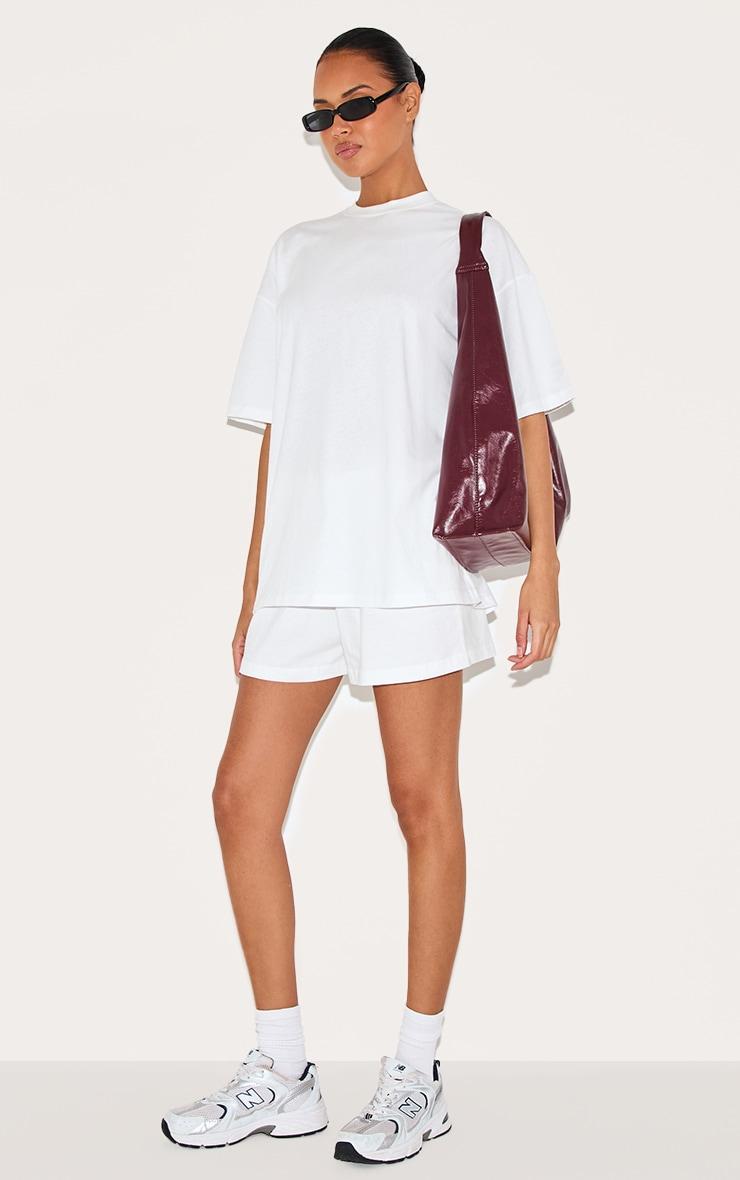 White Cotton Oversized Boxy T-Shirt Product Image