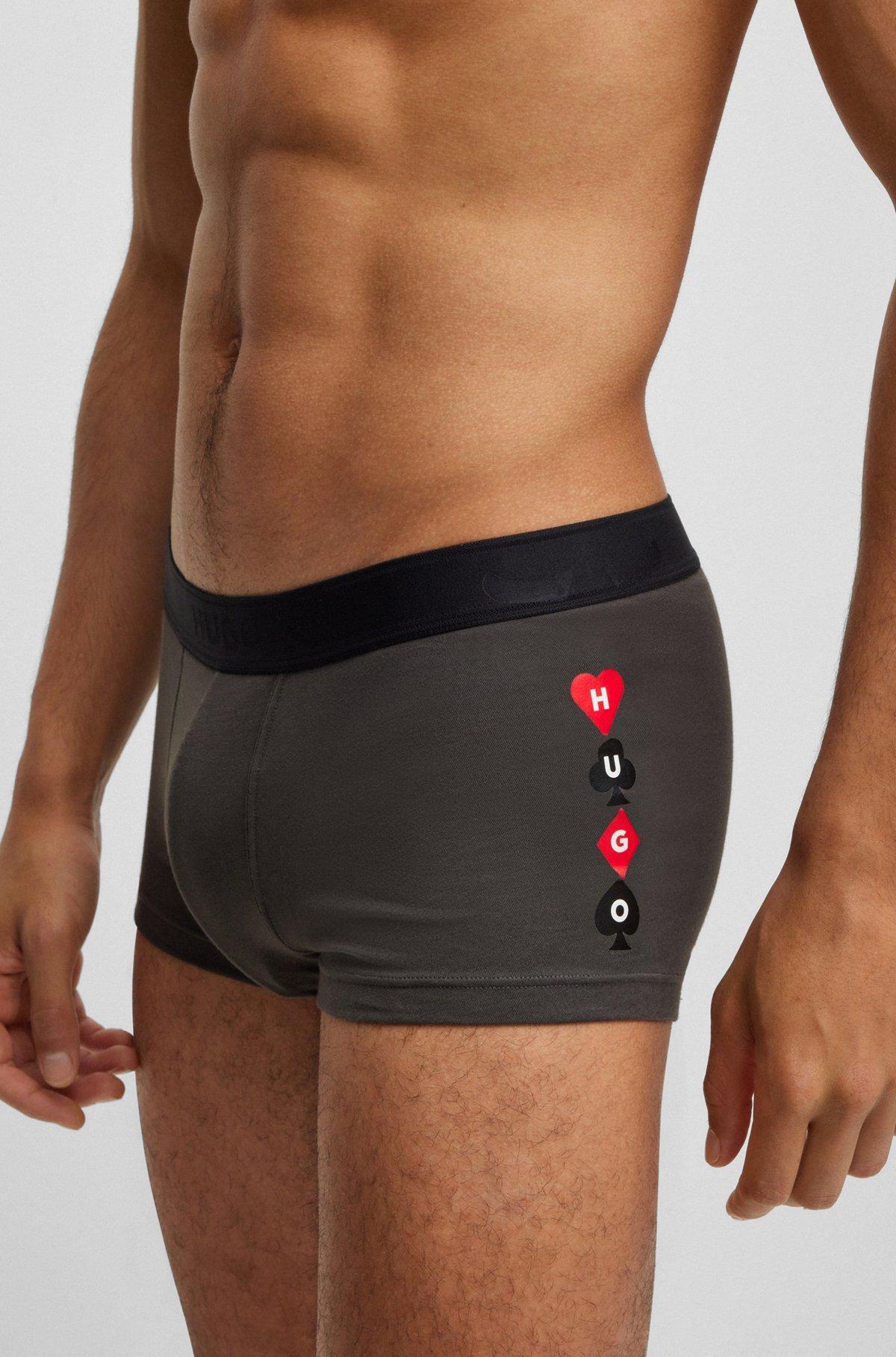 Stretch-cotton trunks with playing-card logo Product Image