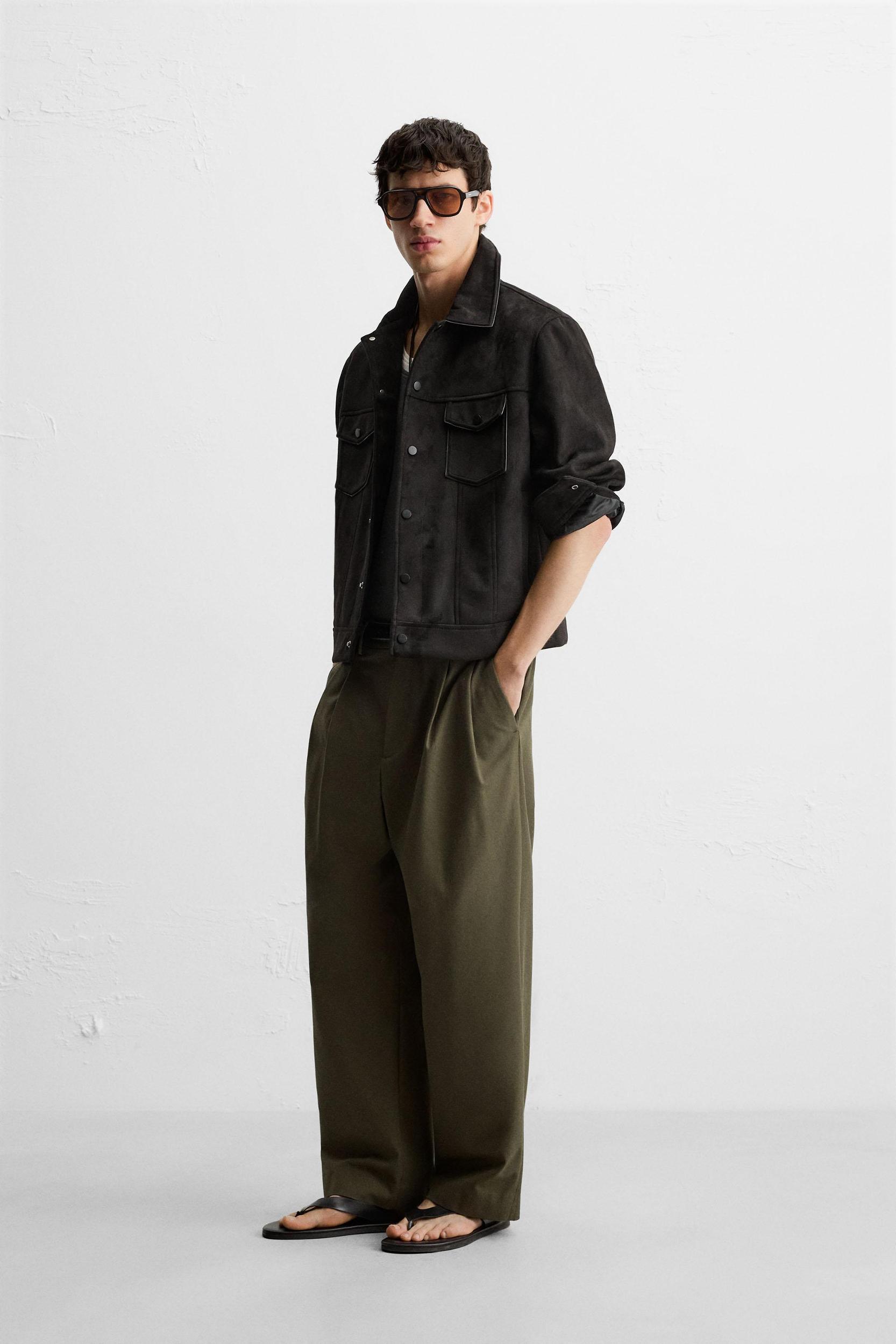 FAUX SUEDE REGULAR FIT JACKET Product Image