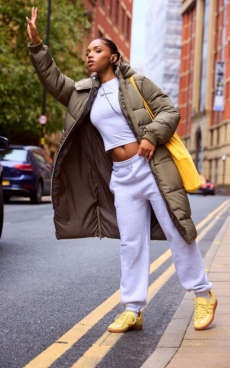 Khaki Hooded Maxi Puffer Coat Product Image