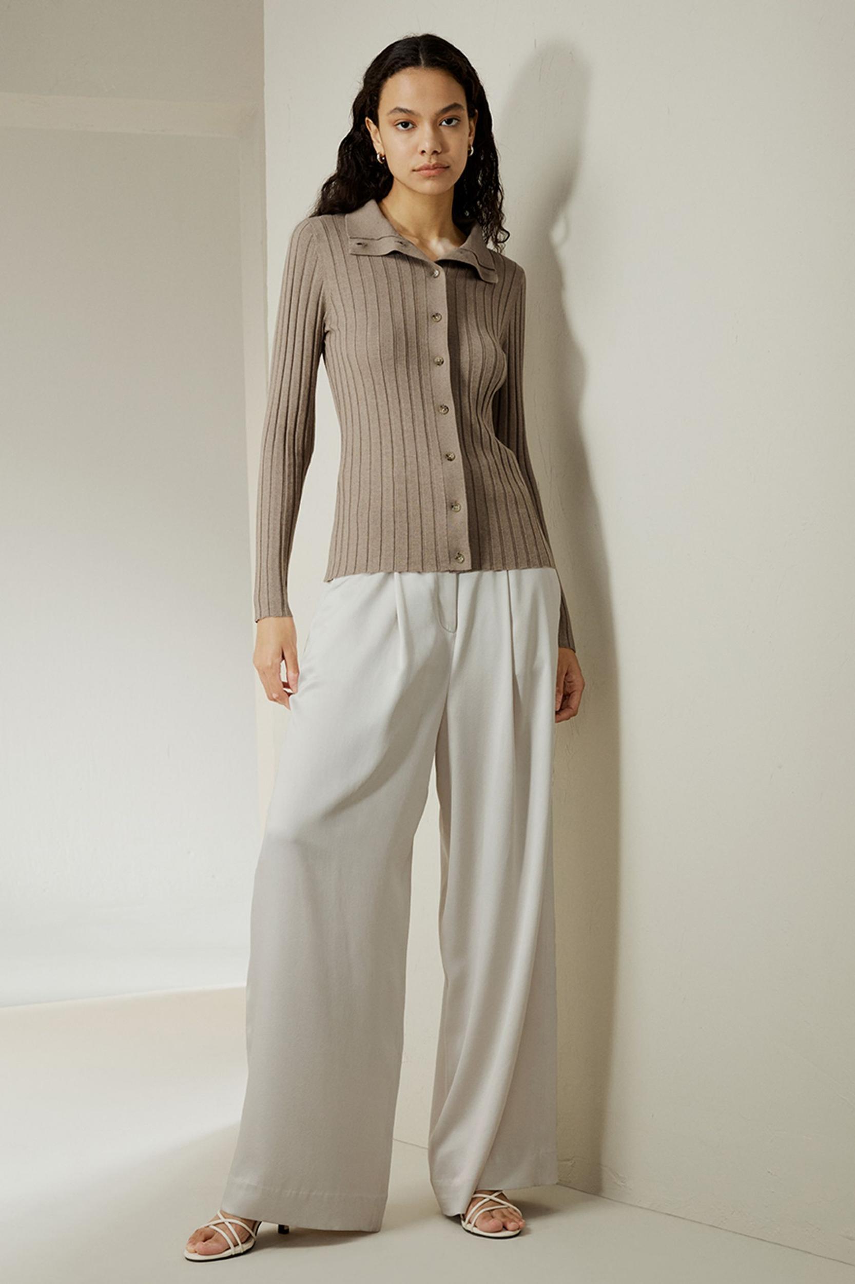 Ribbed Silk-Cashmere Blend Cardigan Product Image