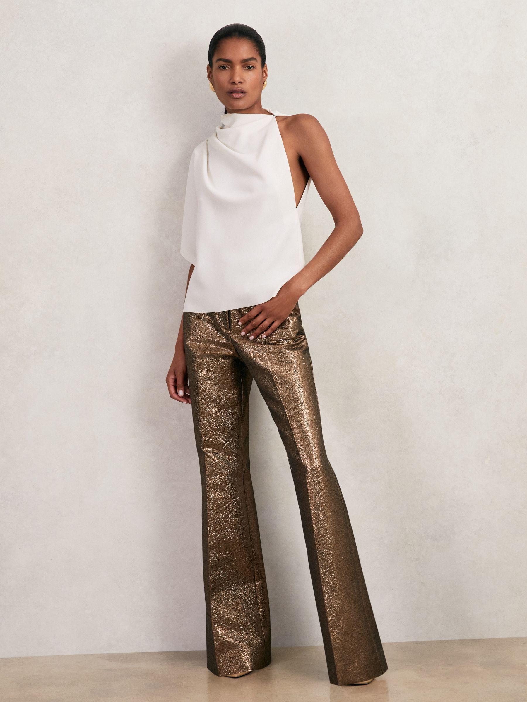 Petite Wide-Leg Pleated Cargo Trousers in Green Product Image
