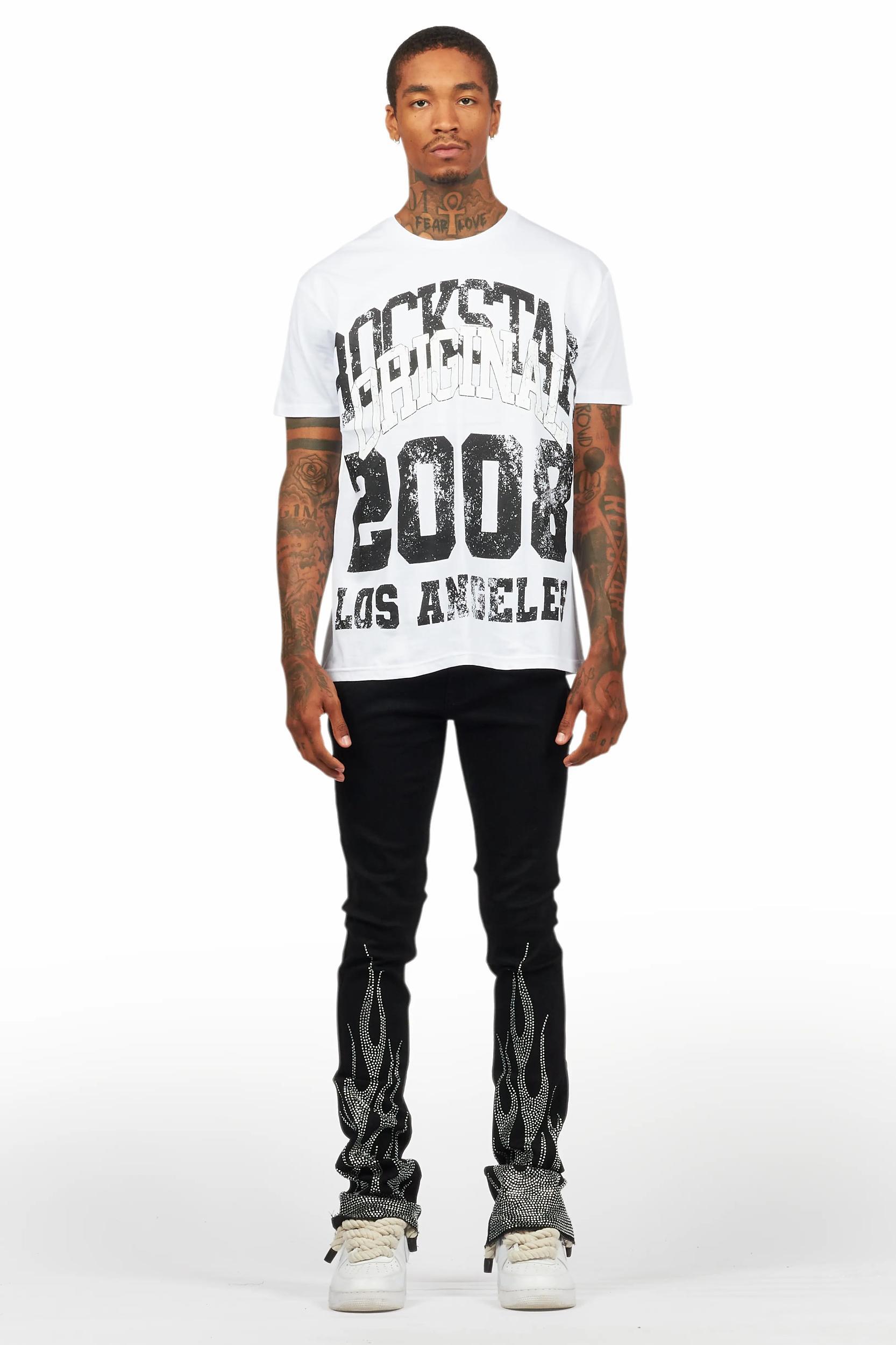 Samba Black Rhinestone Stacked Flare Jean Male Product Image
