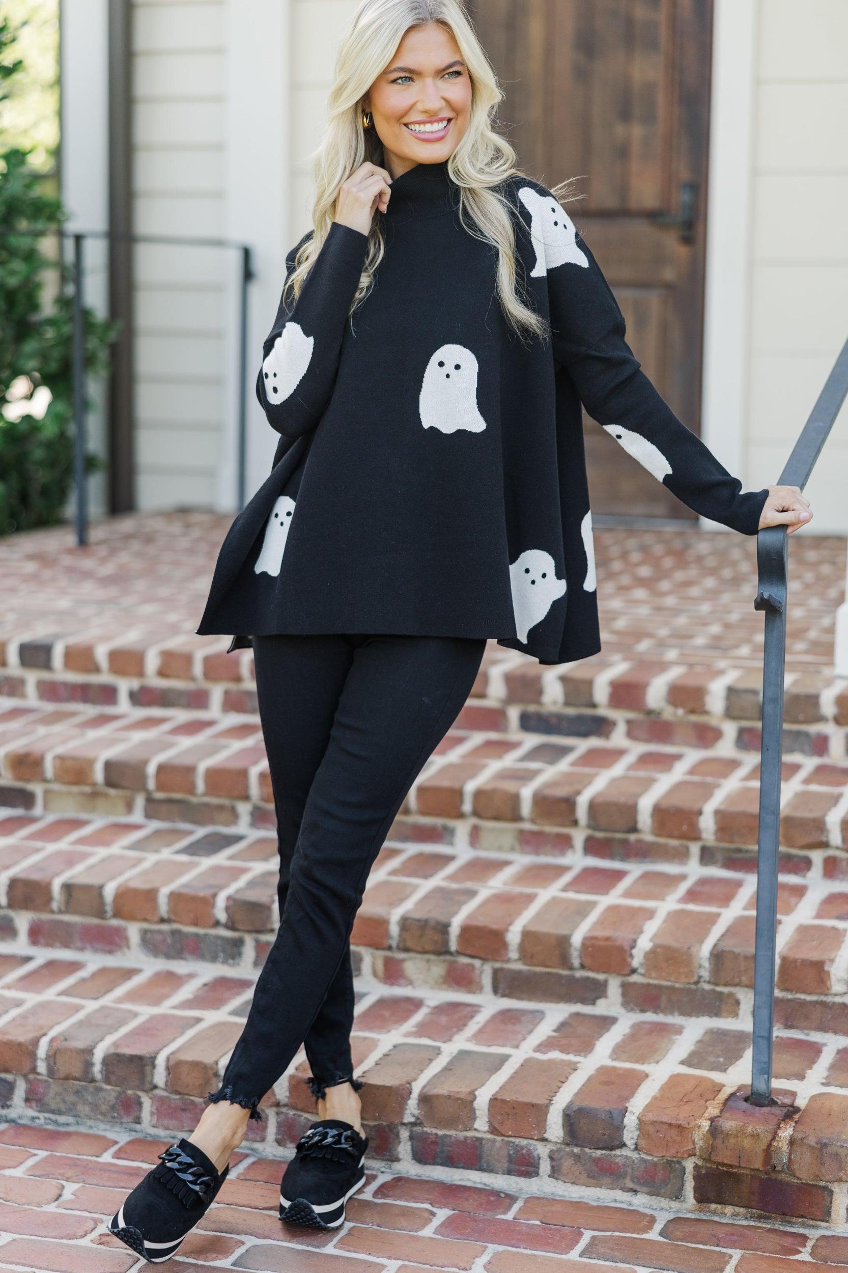 Quick Decisions Black Ghosty Sweater Female Product Image