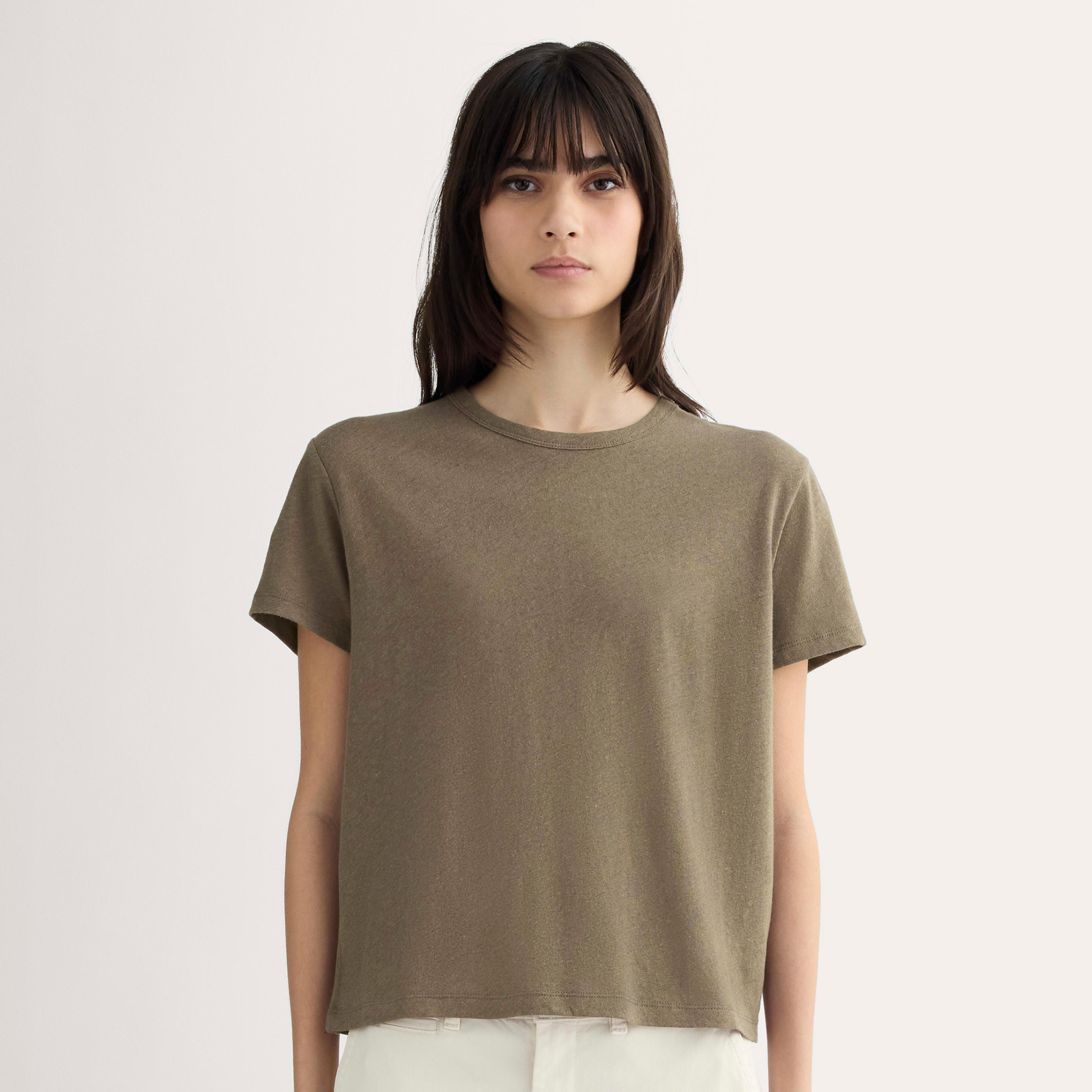 The Box-Cut Tee in Cotton Linen Product Image