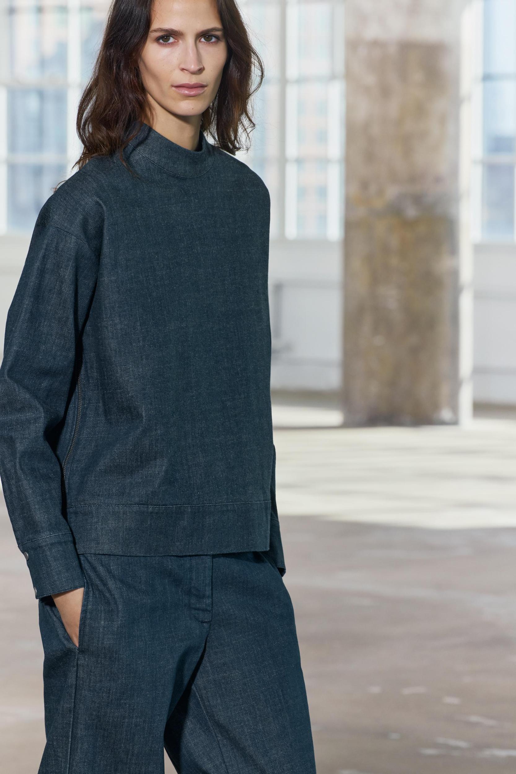 DENIM TOP ZW COLLECTION Product Image