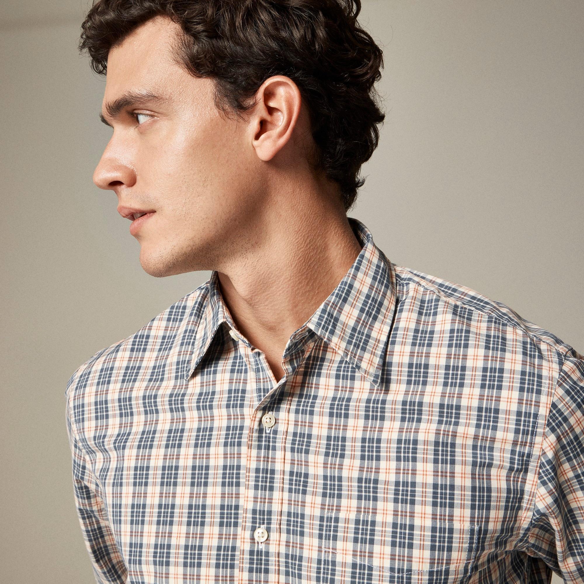 Secret Wash cotton poplin shirt with point collar Product Image