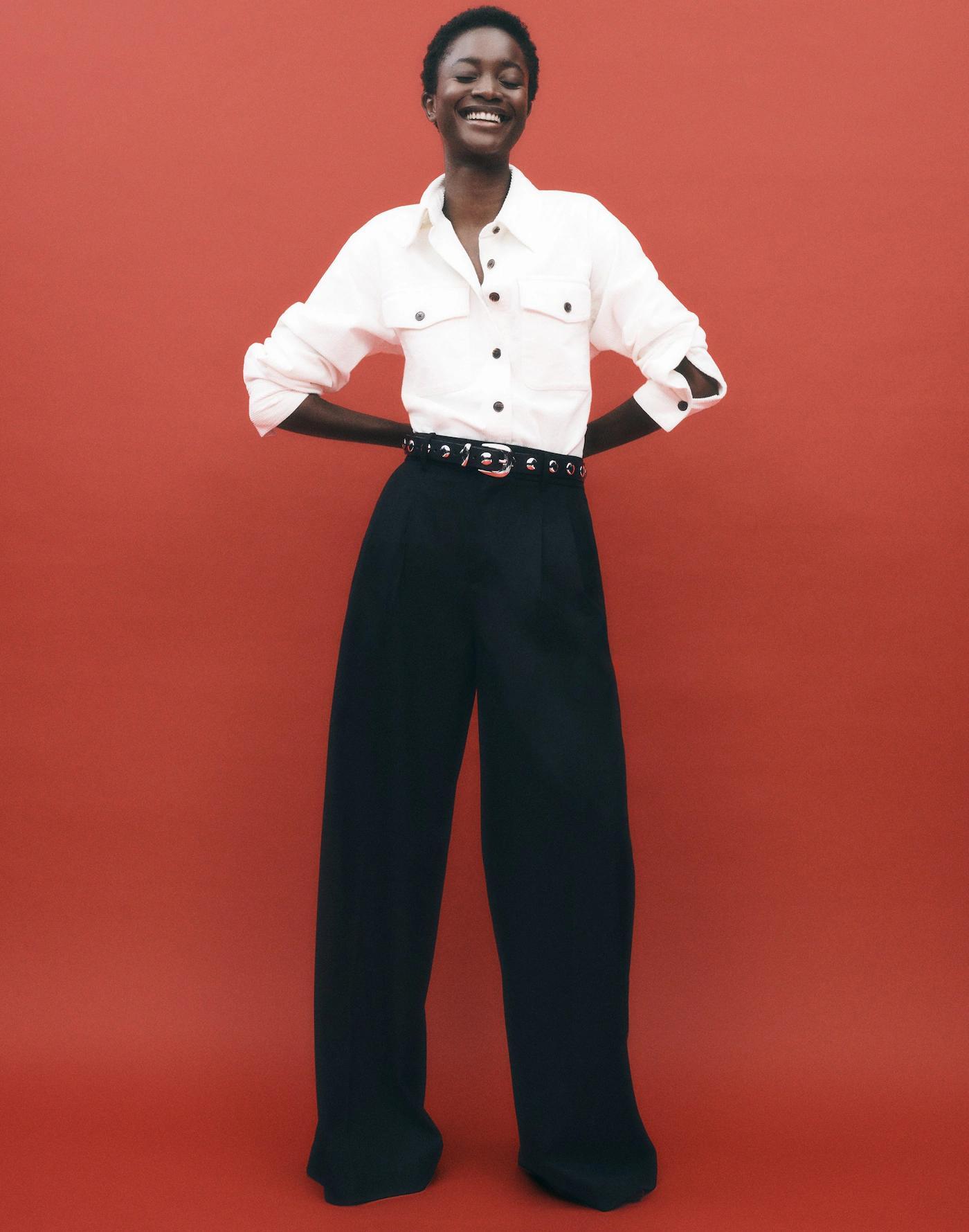 The Tall Harlow Superwide-Leg Trouser in Brushed Twill Product Image