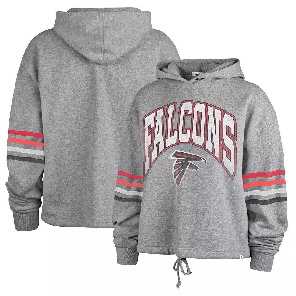 Women's '47 Heather Gray Atlanta Falcons Upland Bennett Pullover Hoodie, Size: Large, Grey Product Image