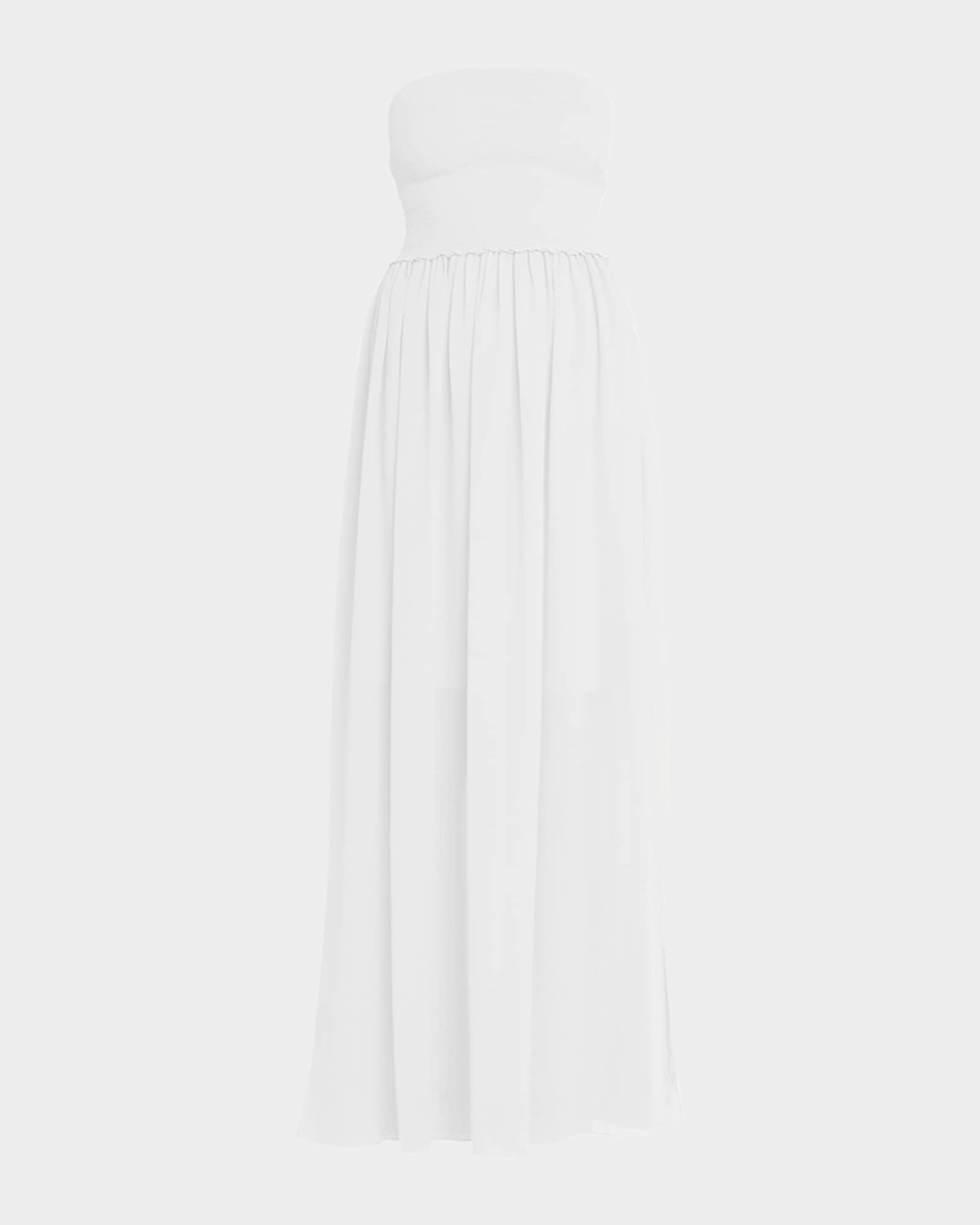 Calista Smocked Strapless Side-Split Coverup Dress Product Image