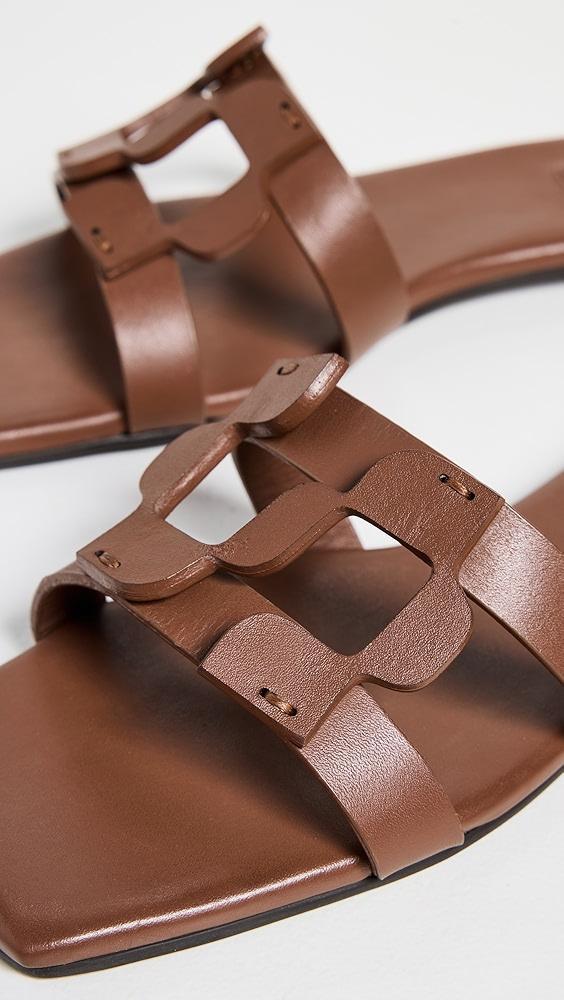SIMKHAI Simkhai Monogram Leather Flat Slides | Shopbop Product Image