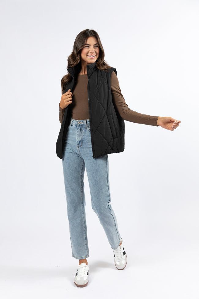 Mountainside Moment Black Quilted Puffer Vest SALE Product Image