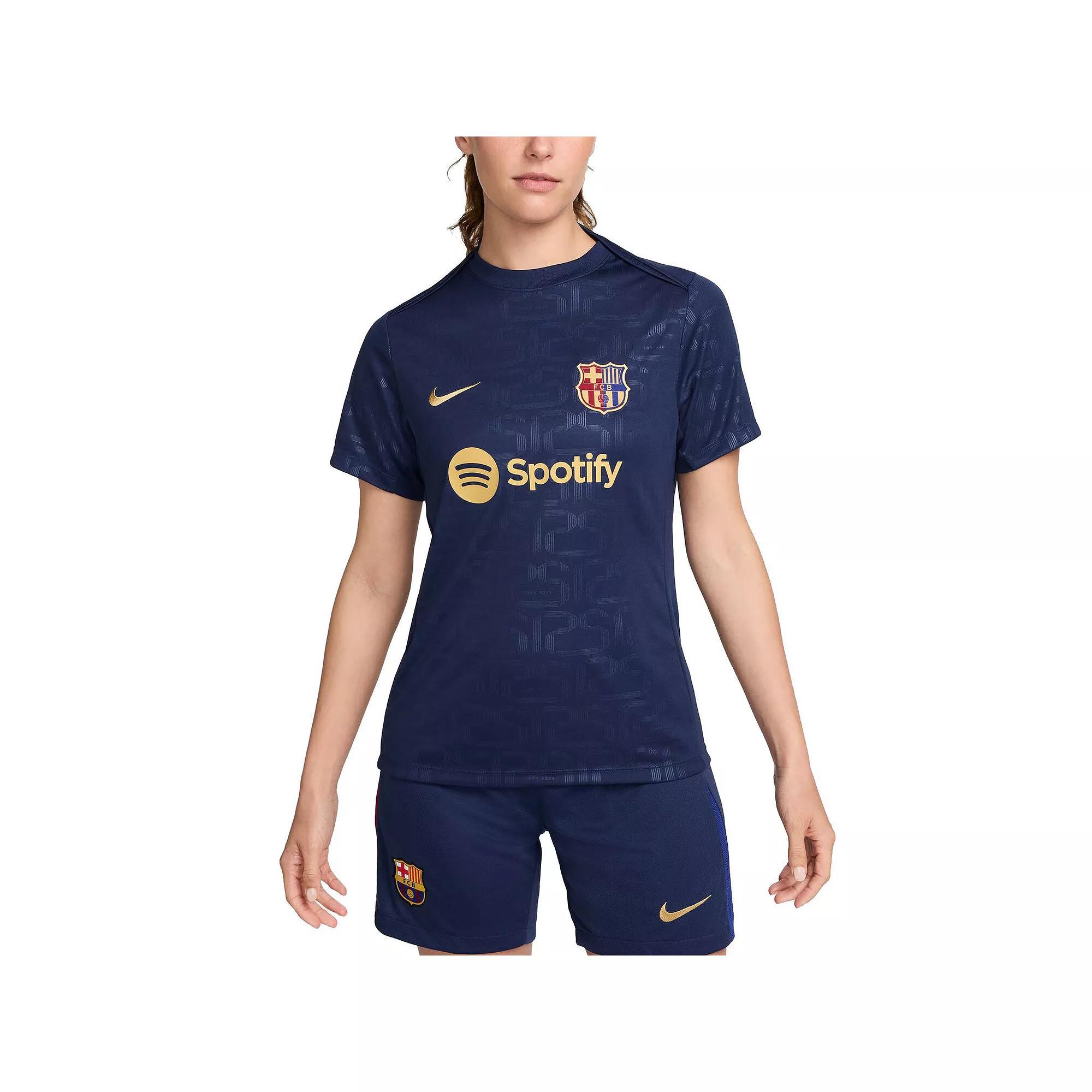 Womens Nike Navy Barcelona 2024/25 Academy Pro Pre-Match Performance Top Bar Blue Product Image