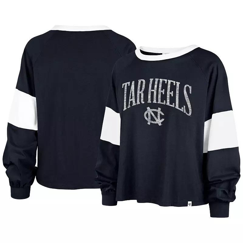 Women's '47  Navy Michigan Wolverines Upside Rhea Raglan Long Sleeve T-Shirt, Size: Small, Blue Product Image