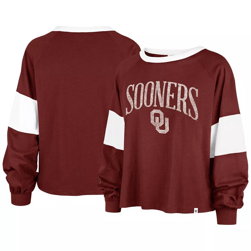 Womens 47 Crimson Oklahoma Sooners Upside Rhea Raglan Long Sleeve T-Shirt Product Image