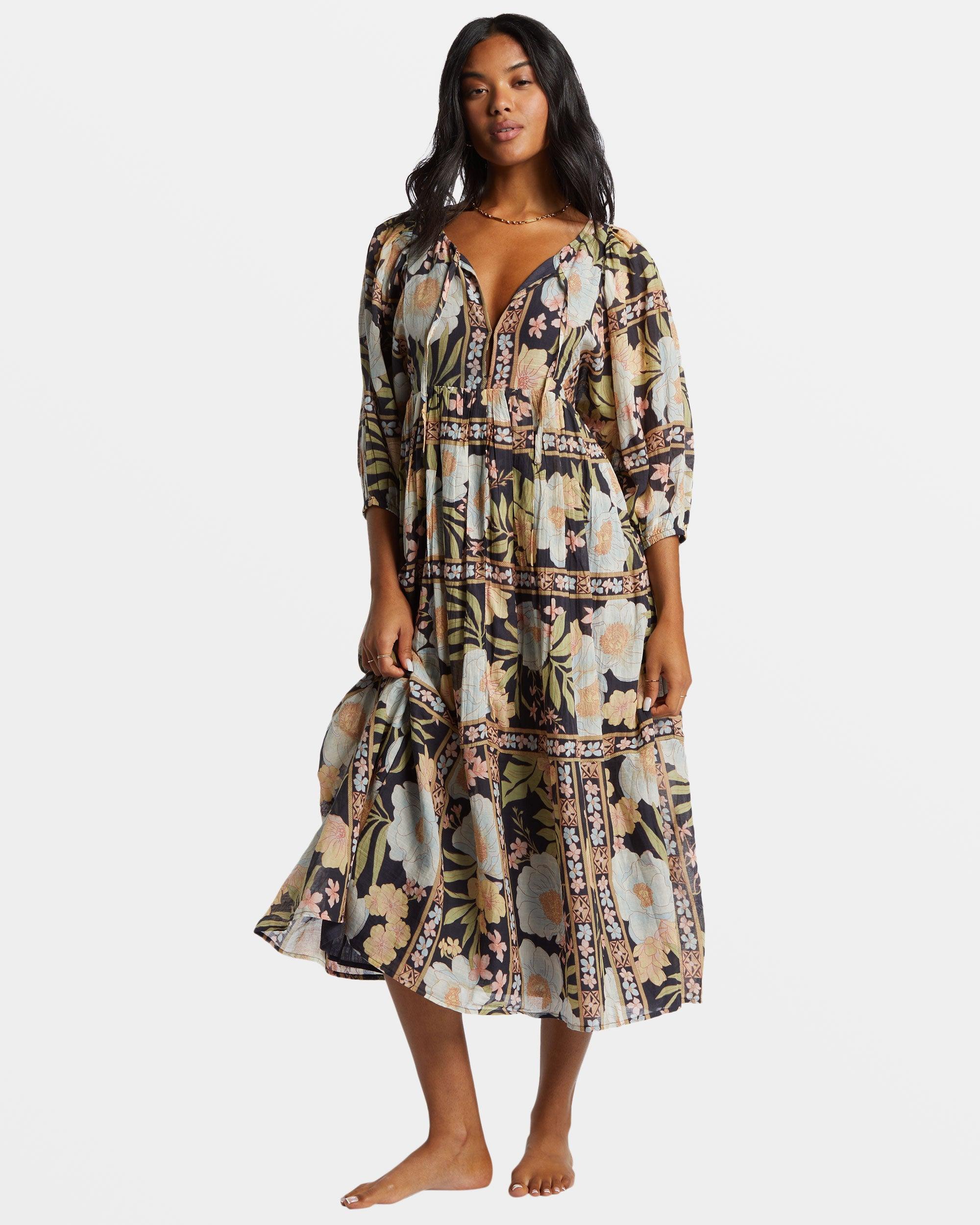 Lost Cove Midi Dress - Black Sands Female Product Image