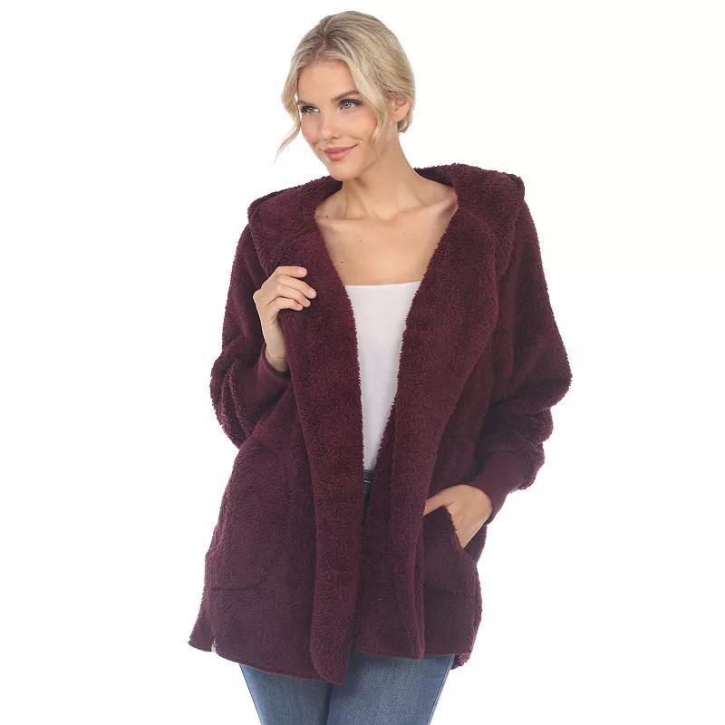 White Mark Womens Plush Hooded with Pockets Jacket Product Image