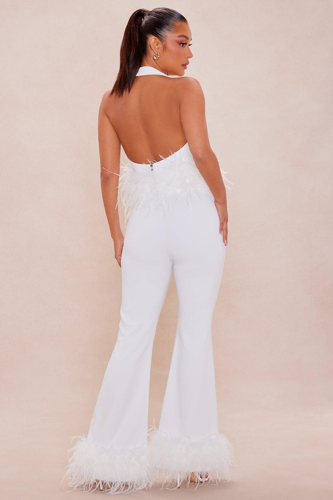 Patti Feather Pant Set - Off White Product Image