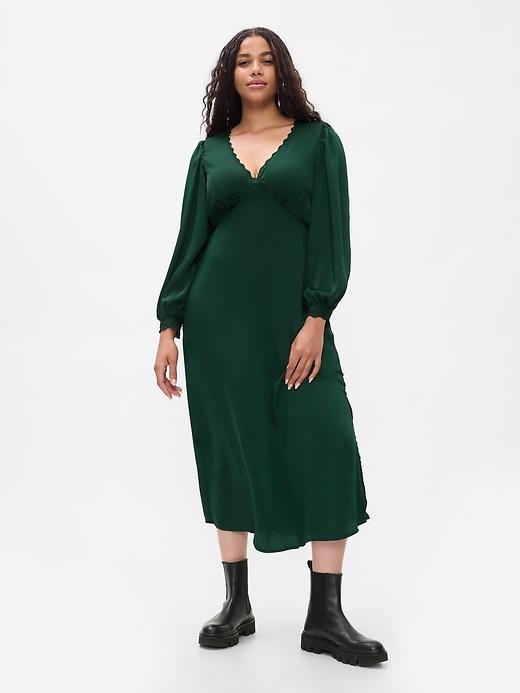 Satin Empire Midi Dress Product Image