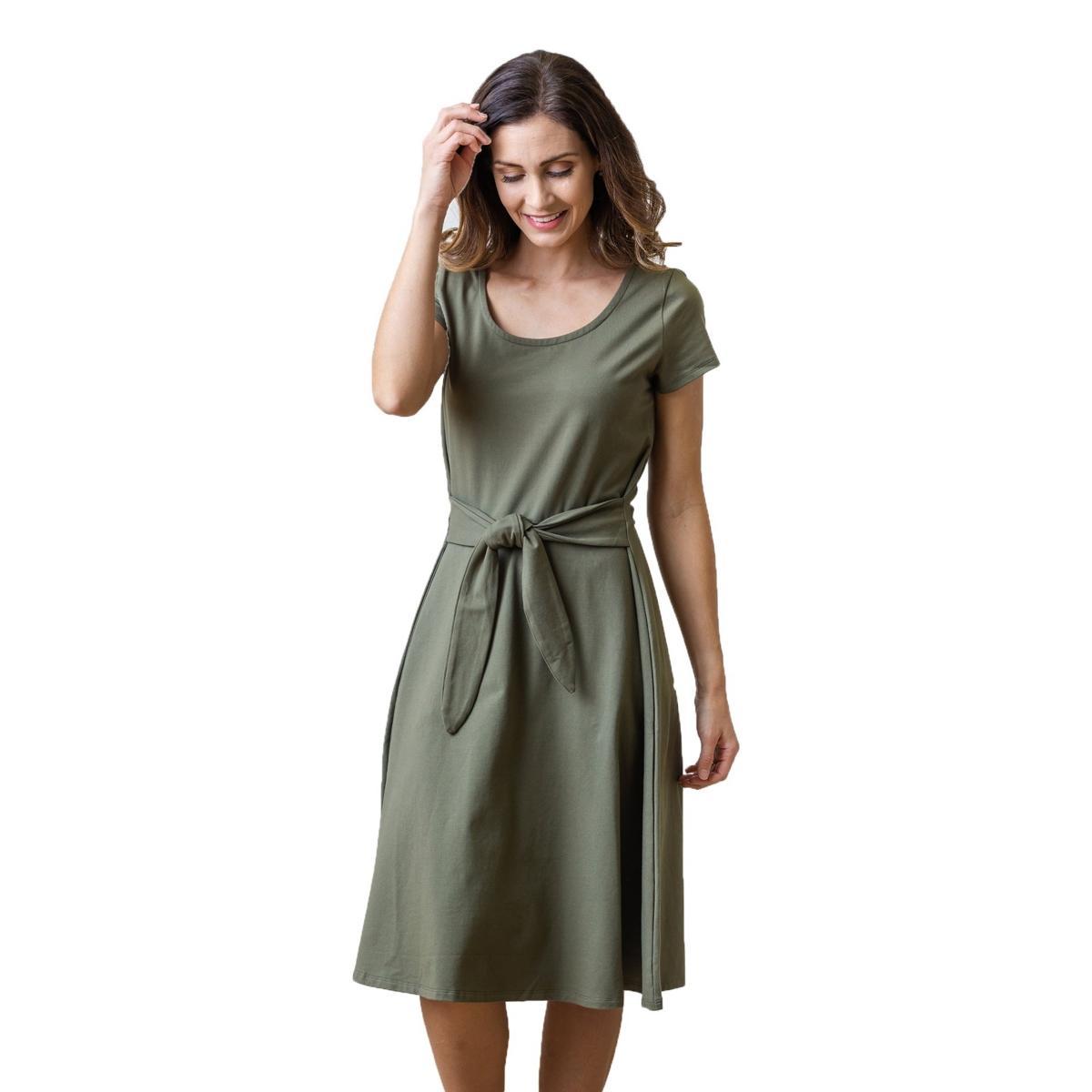 Hope & Henry Women's Organic Tie-Waist Knit Dress in Navy With White Stripe at Nordstrom, Size 12 Product Image