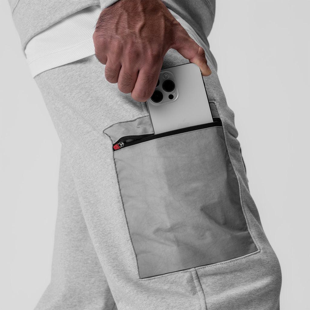0914. Tech-Terry™ Paneled Cinch Cargo Jogger - Heather Grey/Wave-dye Product Image