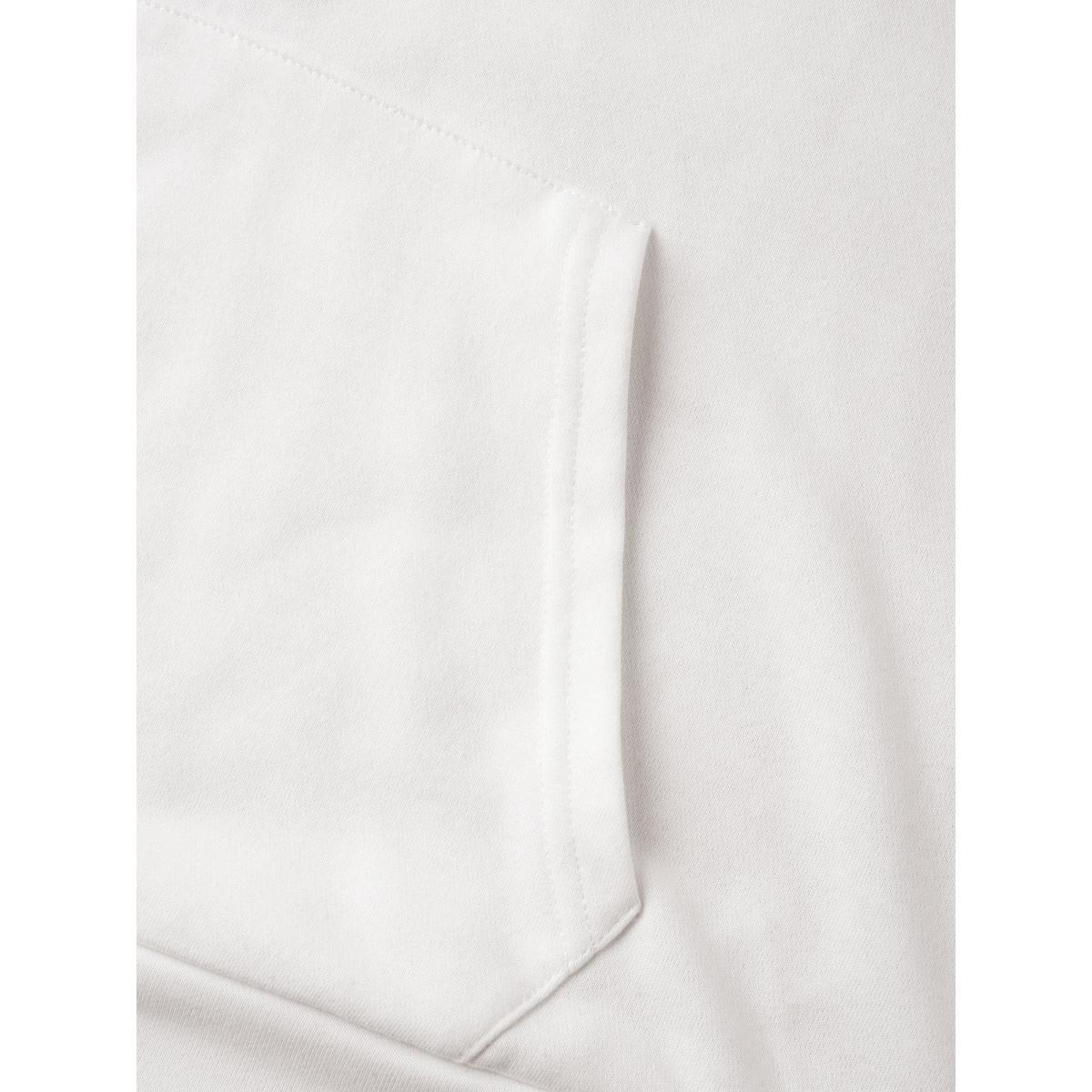 Plus Size Cross Straps Kangaroo Pocket Hooded Sweatshirt Women WhiteSmoke Elegant Eyelet Hooded Everyday Sweatshirts BloomChic 28/5X Product Image