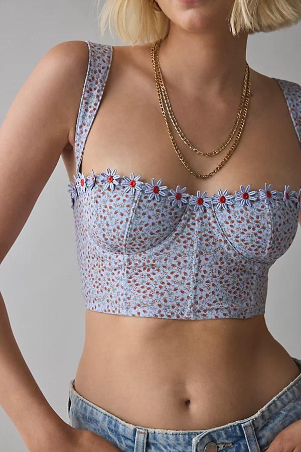 Out From Under Gillian Daisy Applique Corset Bra Top Womens at Urban Outfitters Product Image