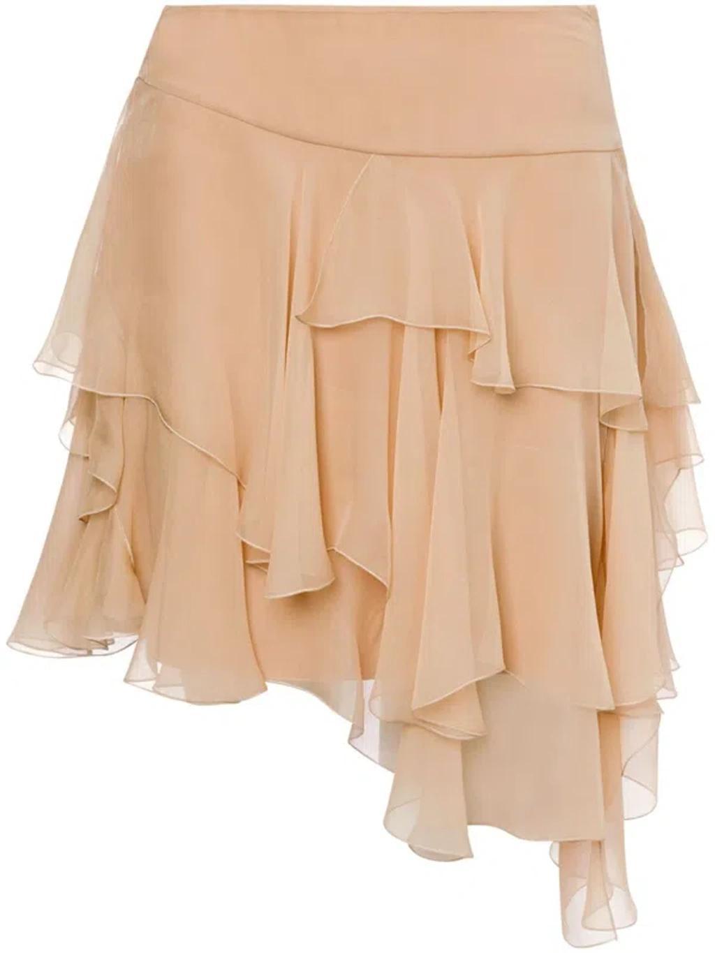 ALBERTA FERRETTI Ruffled Mini Skirt In Multicolor Product Image