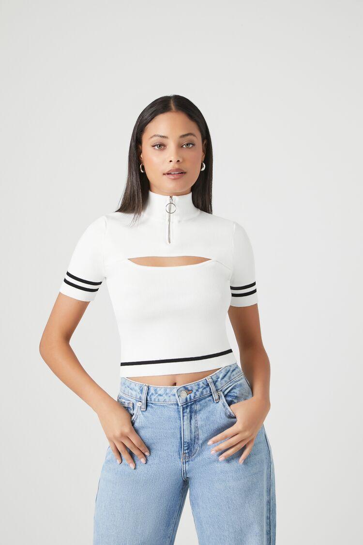 Sweater-Knit Cutout Crop Top | Forever 21 Product Image