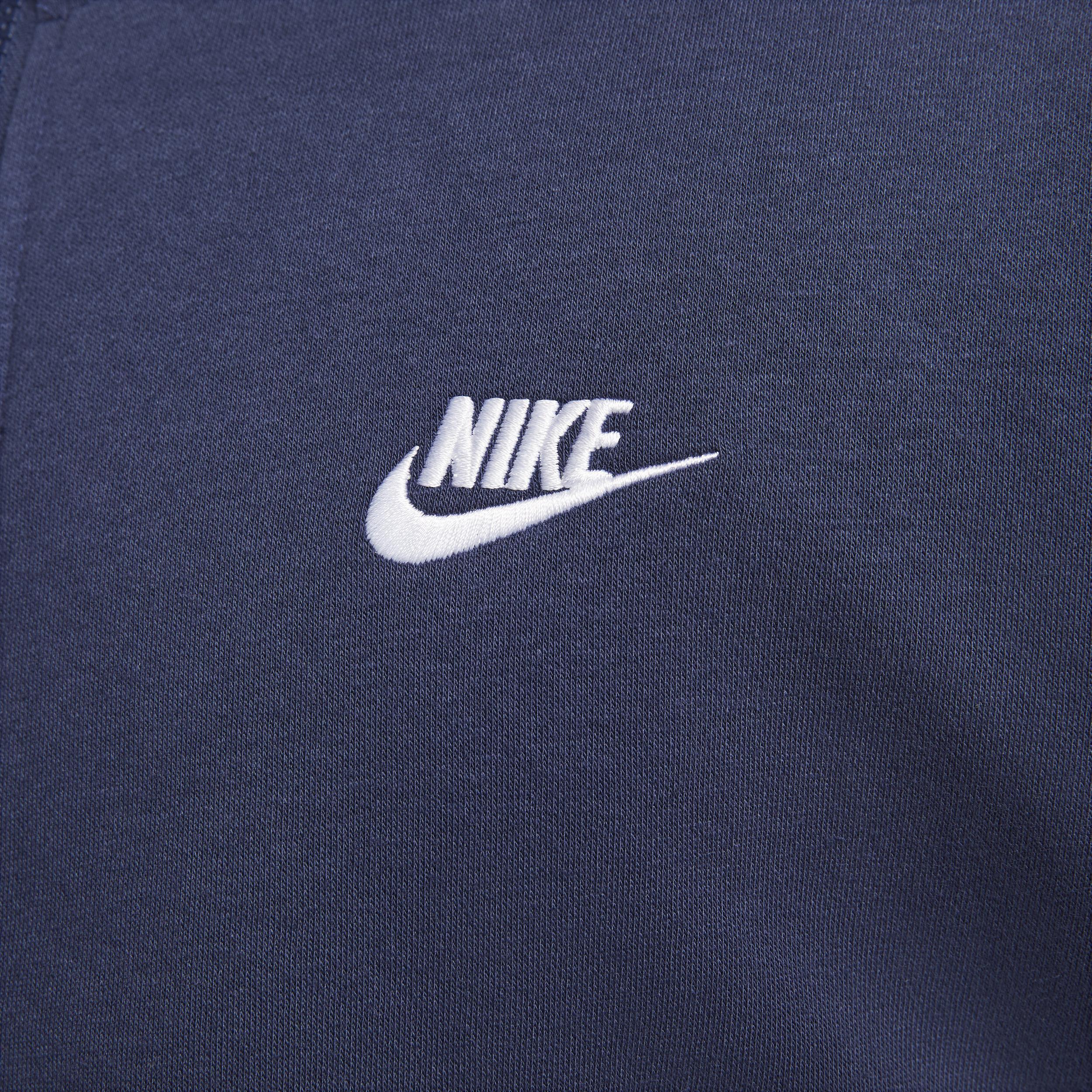 Mens Nike Sportswear Club Fleece Full-Zip Hoodie Black Navy White Product Image
