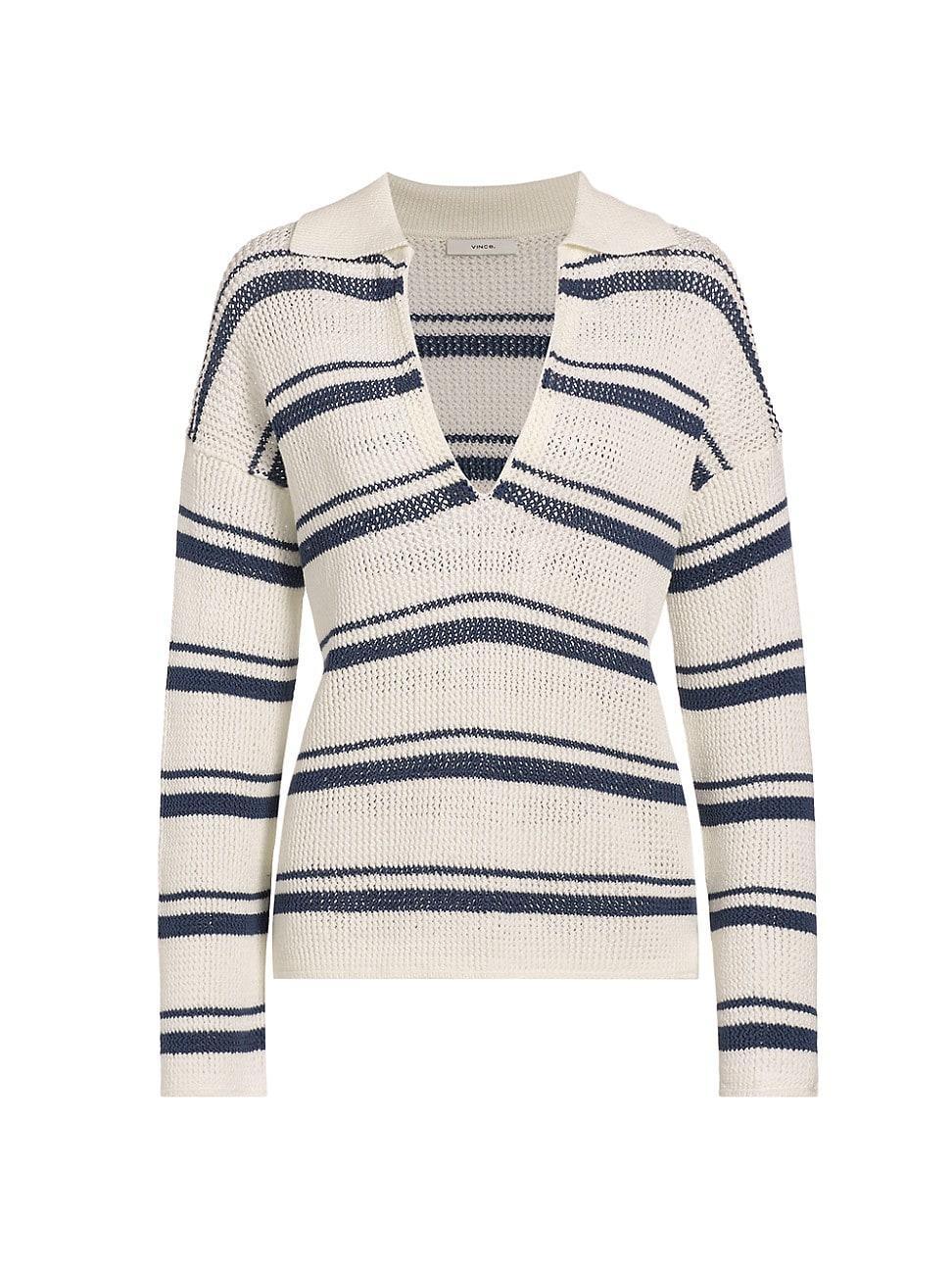 Womens Striped Cotton Sweater Product Image